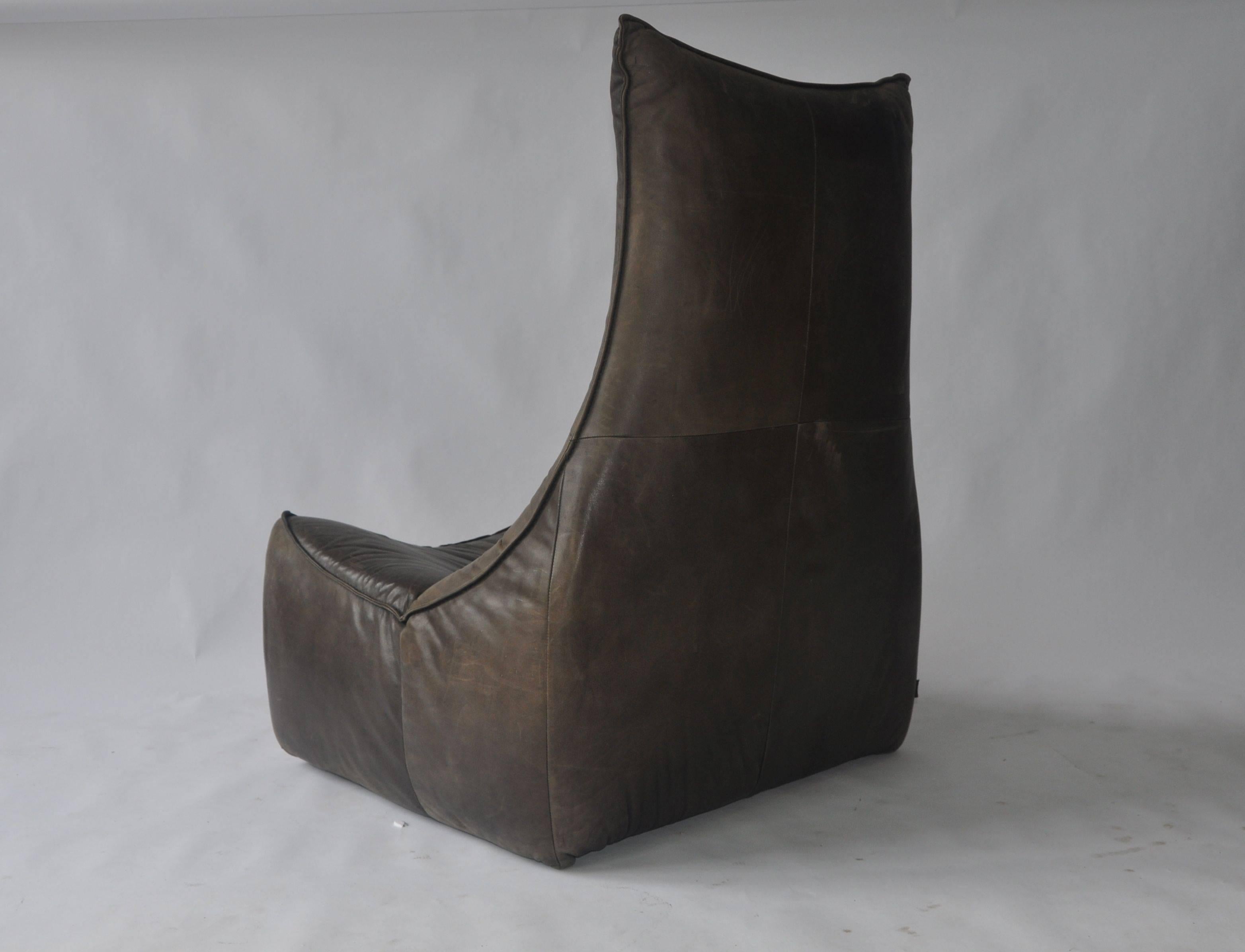 1970s Leather Chair by Gerard Van Den Berg for Montis For Sale 1