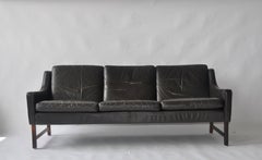 Fredrik Kayser Leather and Rosewood Sofa