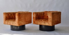 Pair of Swivel Cube Lounge Chairs