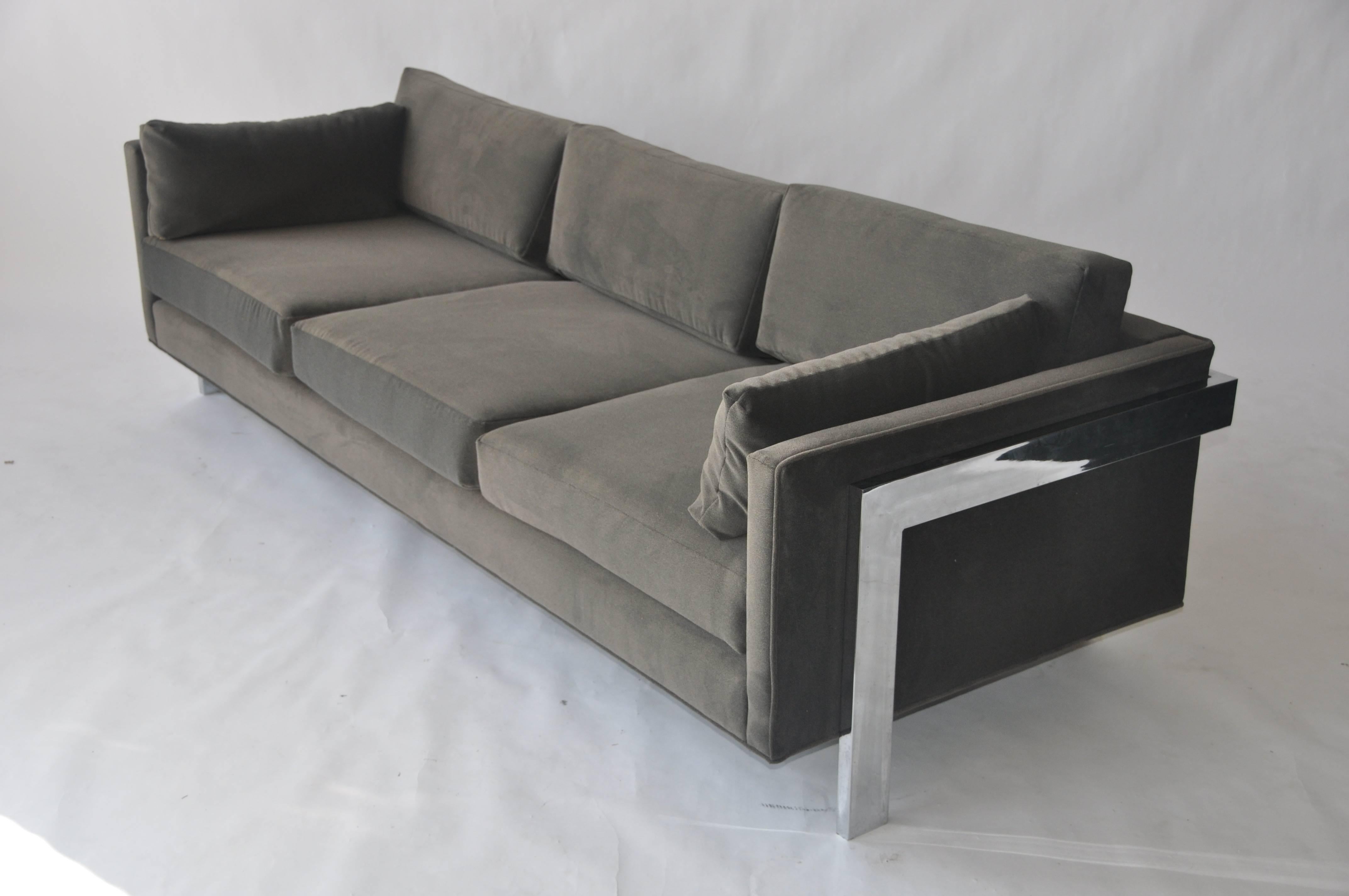 1970s chrome frame sofa.