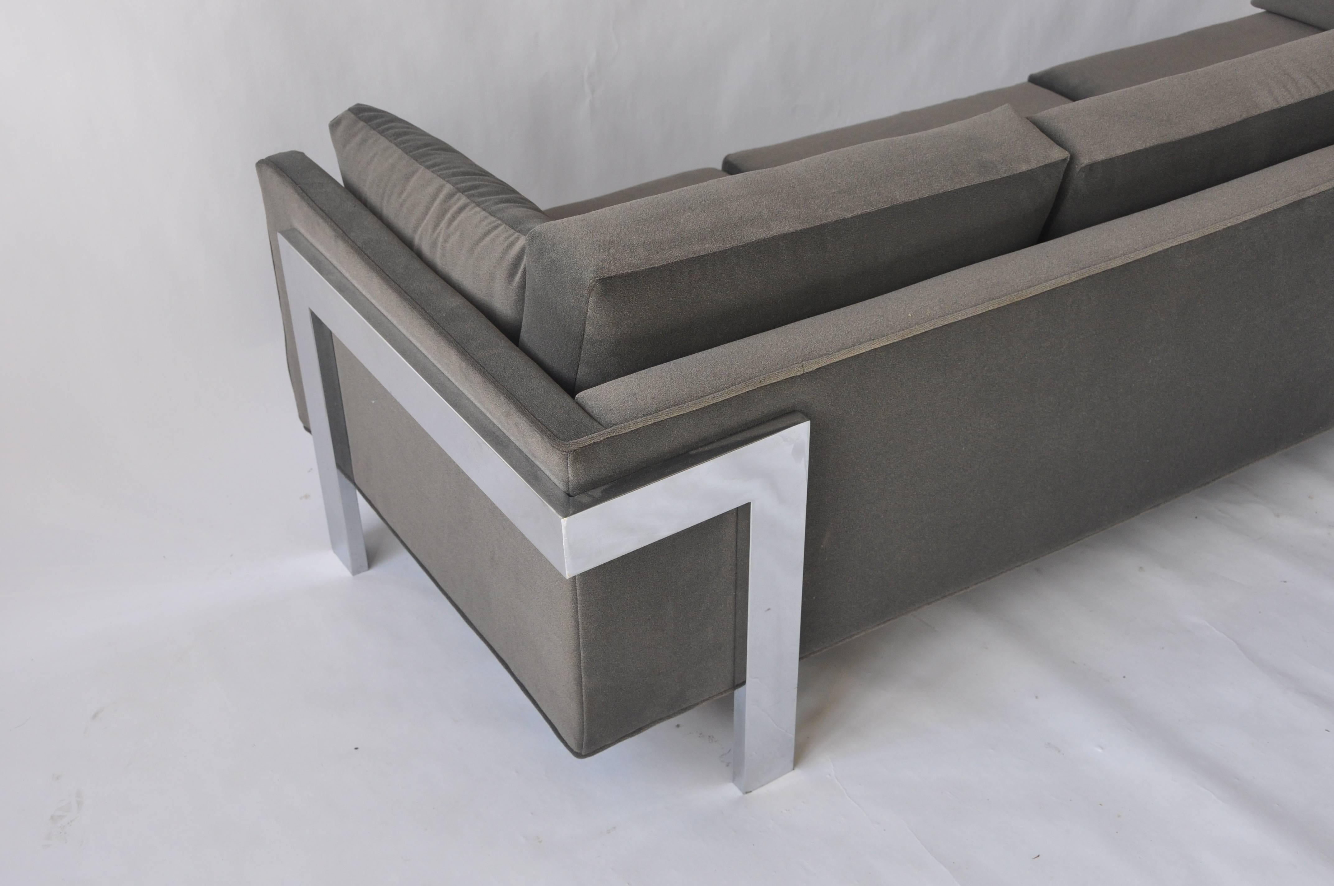 American 1970s Chrome Frame Sofa For Sale