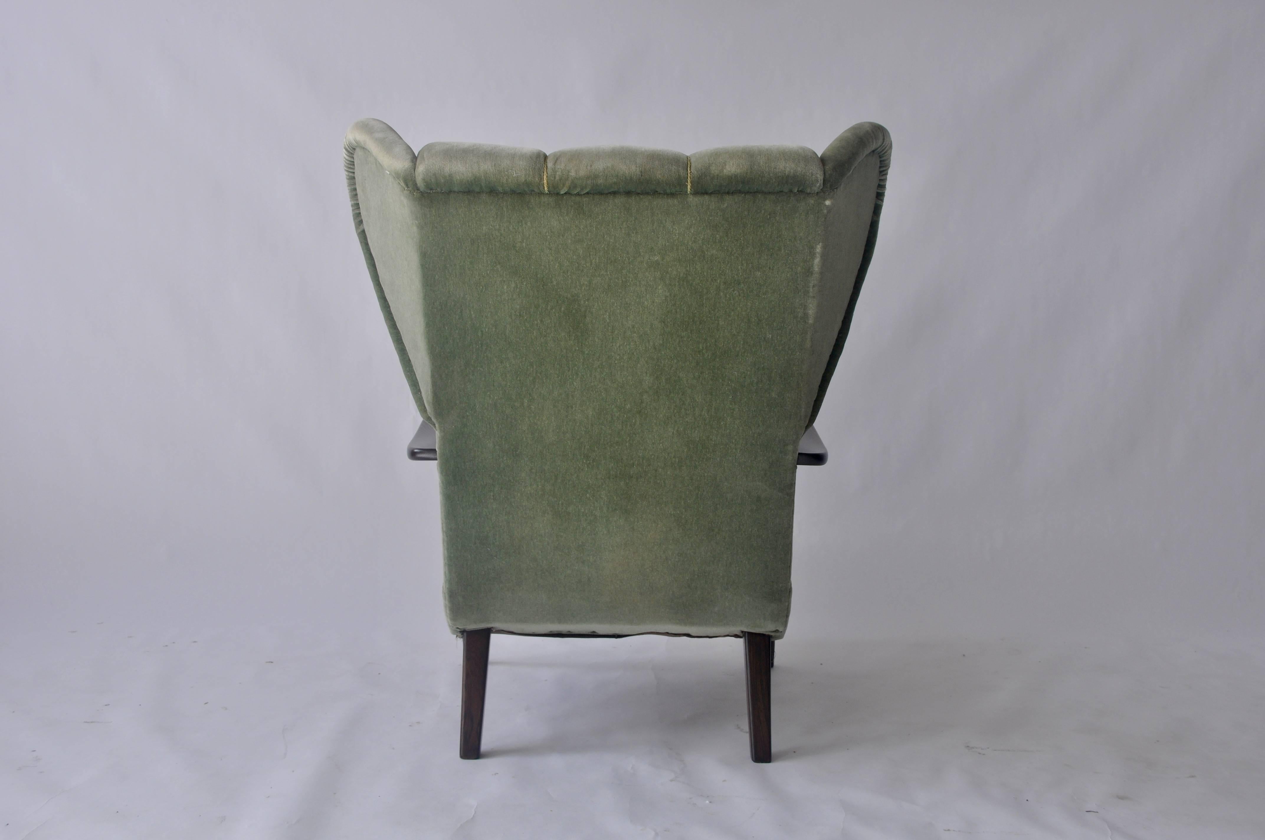 20th Century 1950s Danish Wingback Lounge Chair