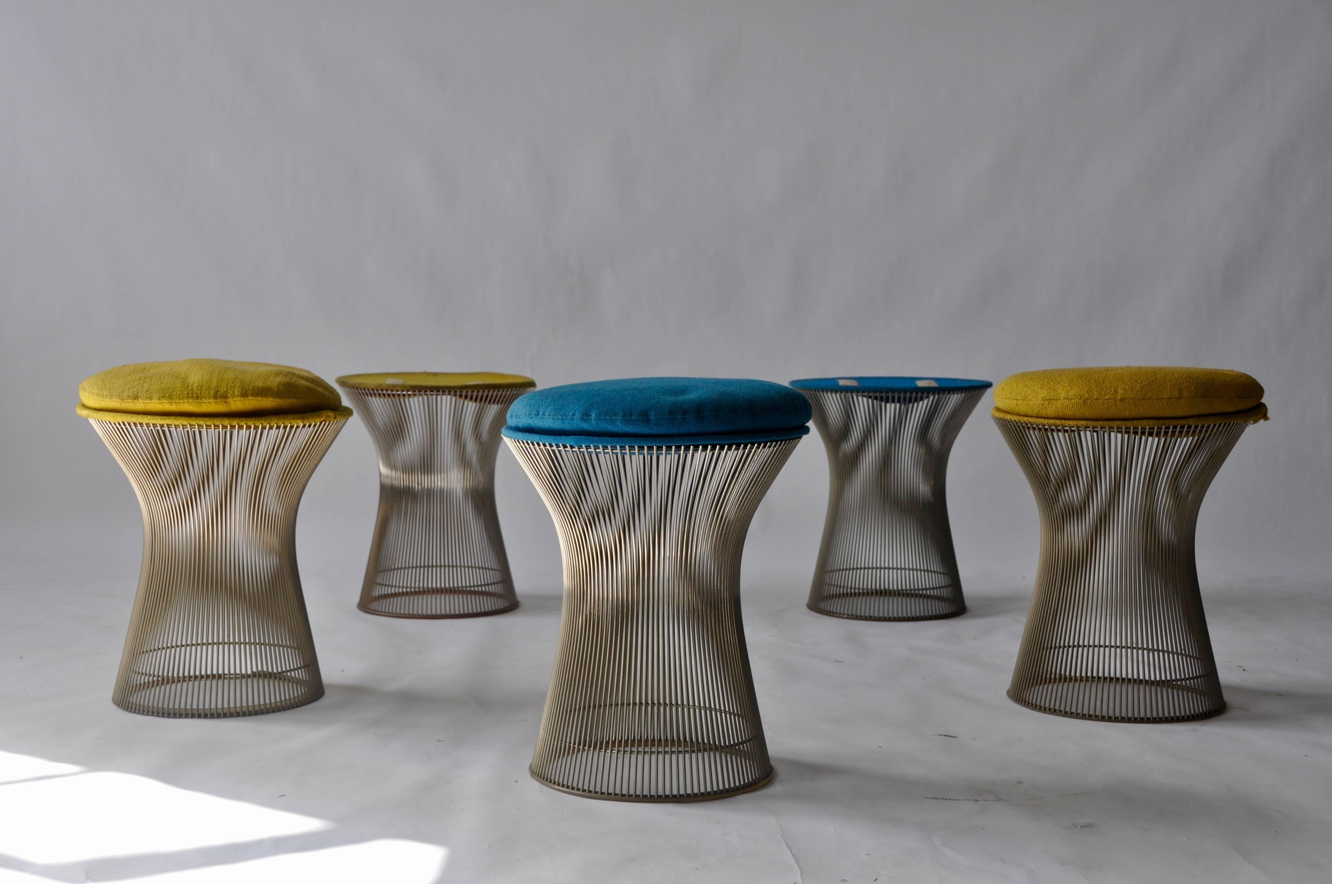 Set of five Warren Platner stools for Knoll. Originally purchased for the Avon showroom in NYC. 

We will break up the set if all five are not needed.