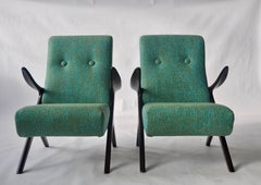 Pair of Sculptural Danish Lounge Chairs