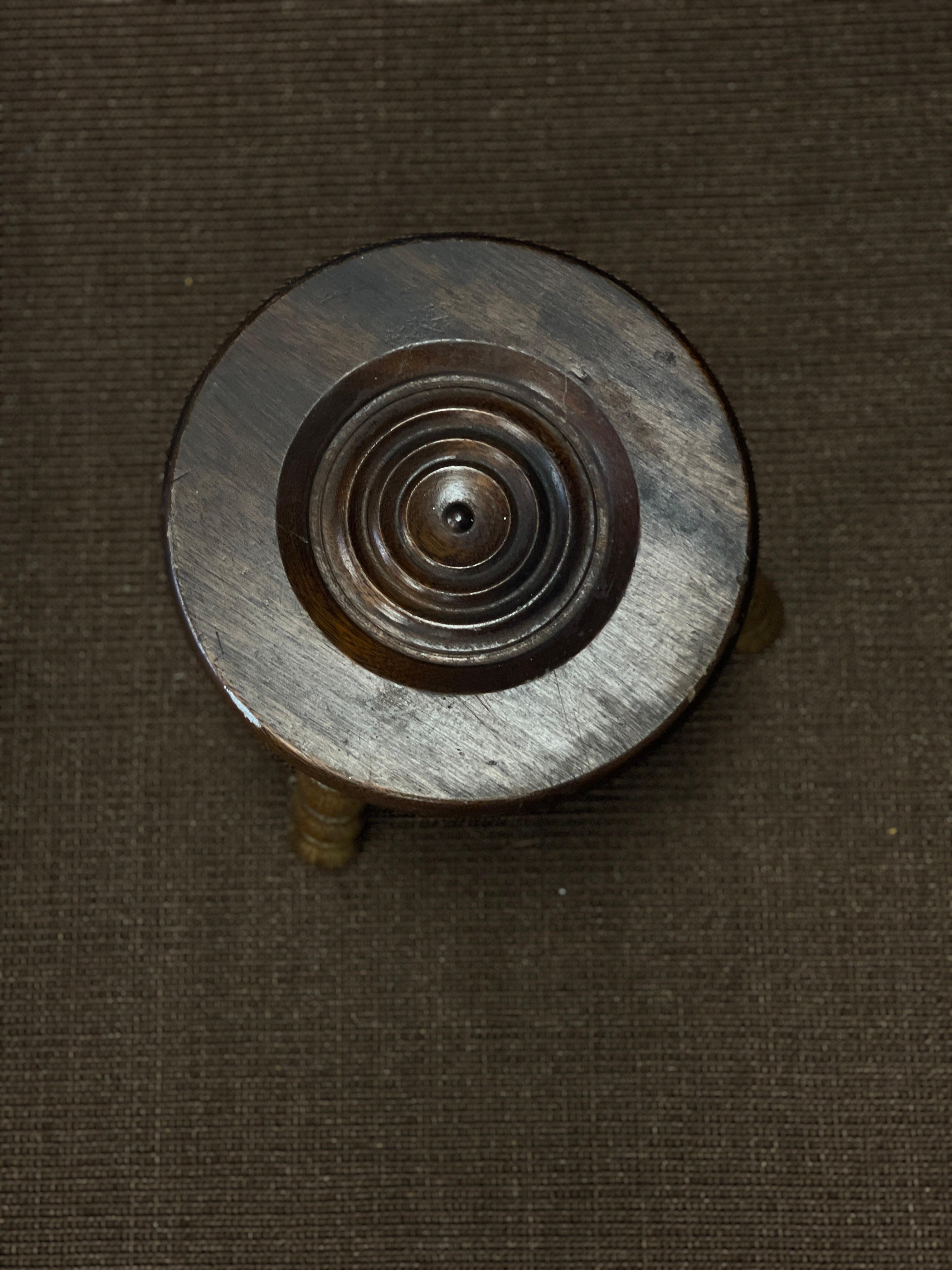 European French bobbin turned milking stool