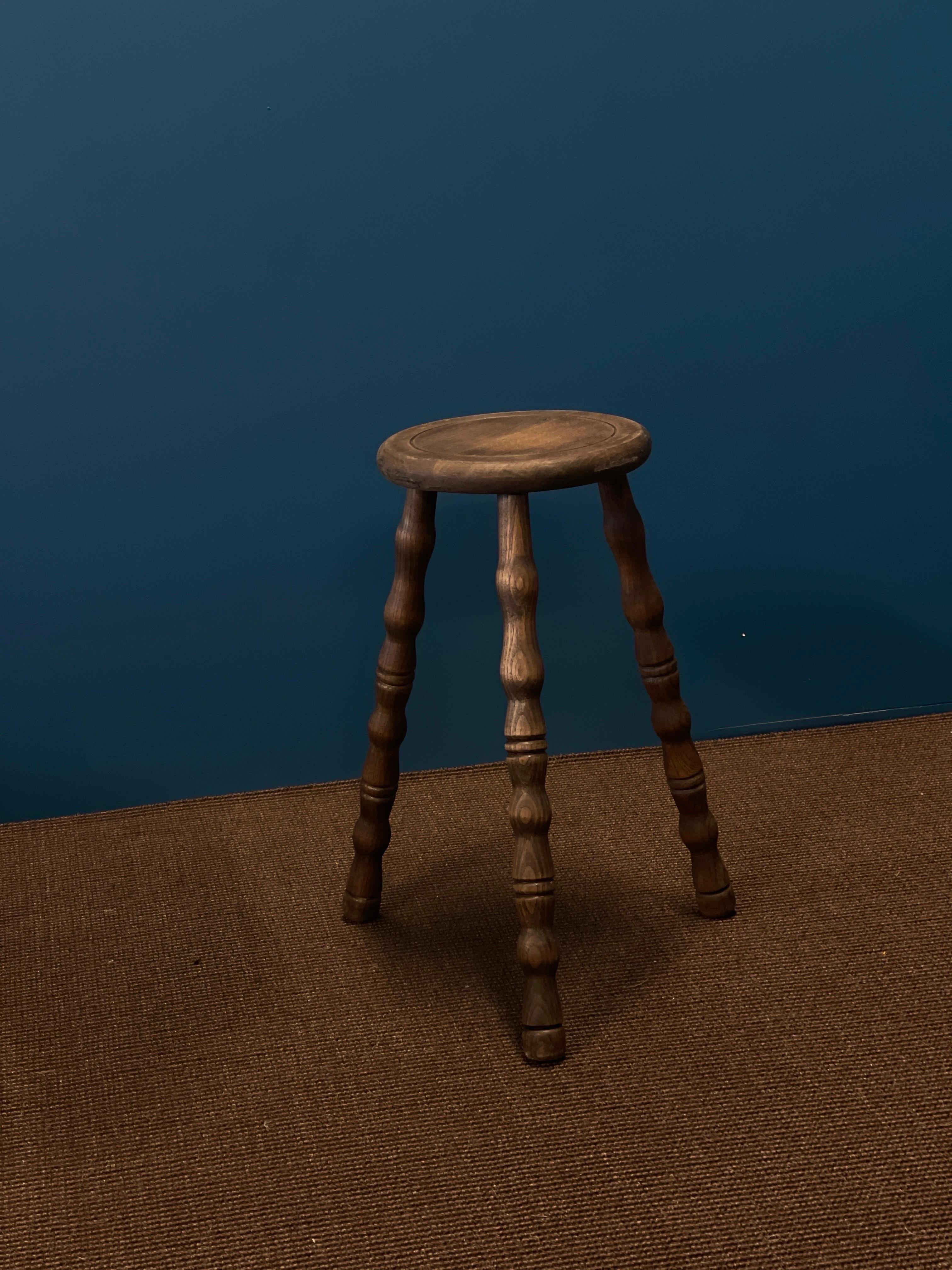 Brutalist, French 20th century bobbin stool