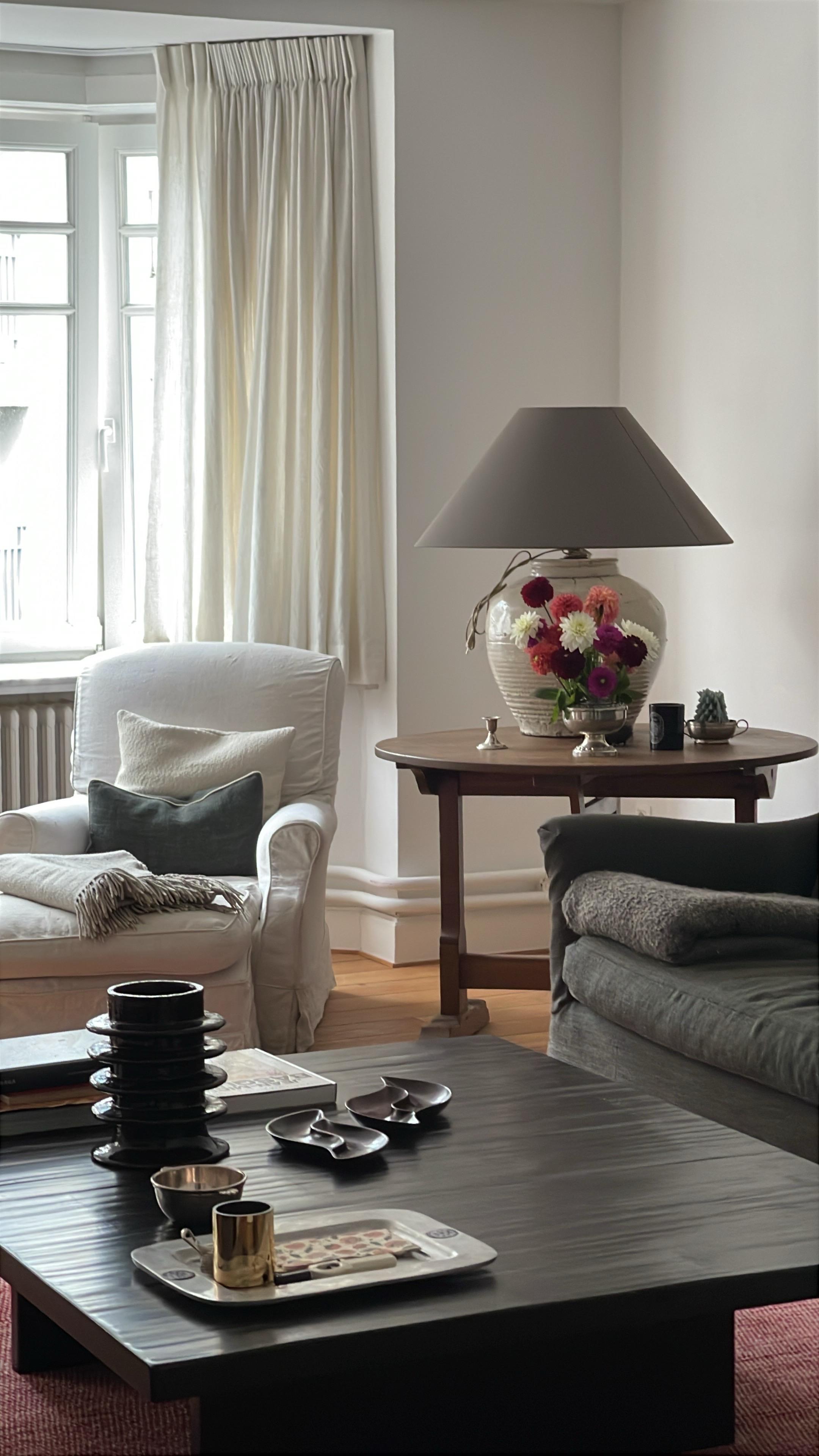 Métal Lampe chinoise monochrome en céramique de style Wabi Sabi en vente
