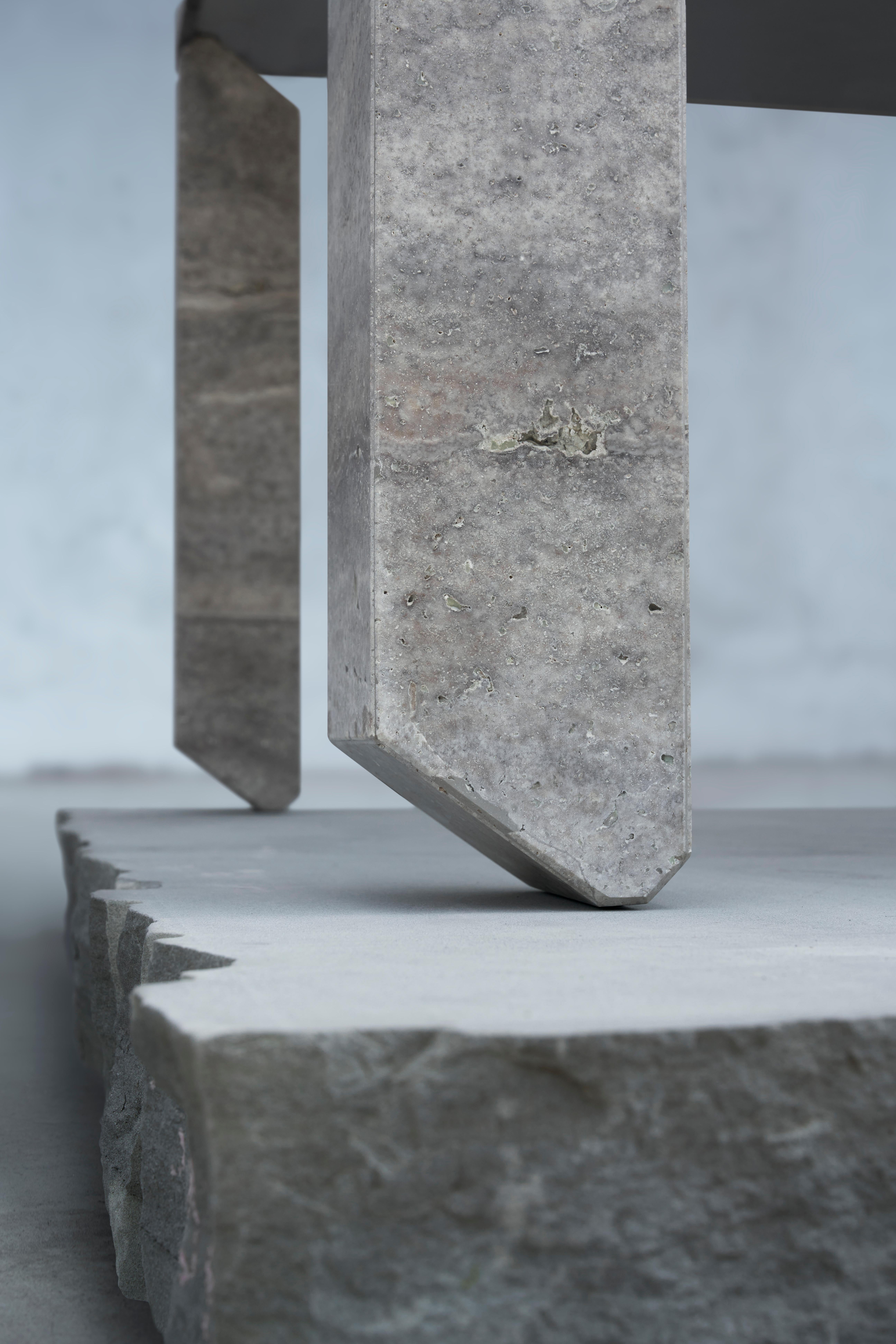Stone Tiptoe equilibrium marble dining table by dAM Atelier For Sale