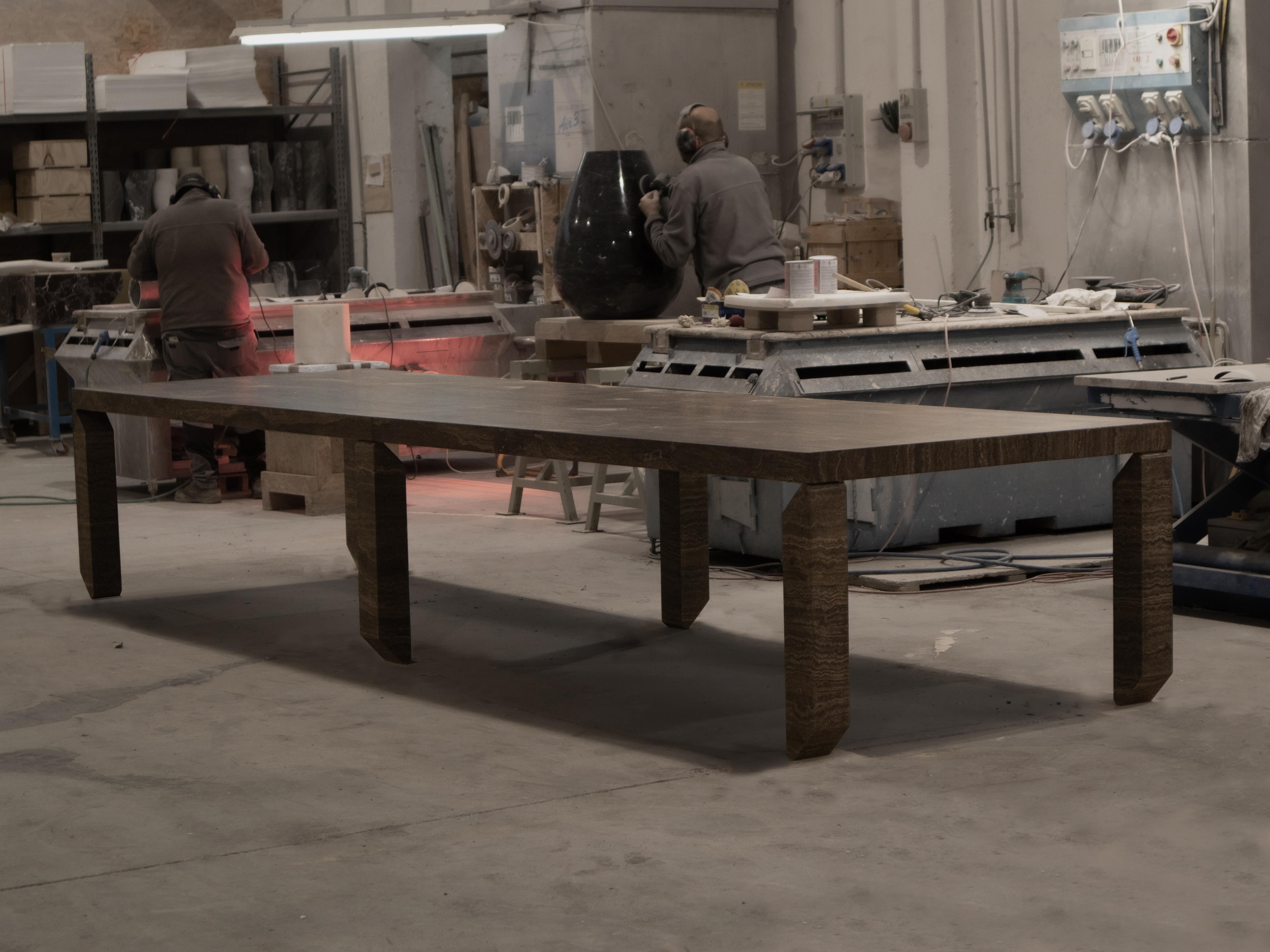 Tiptoe equilibrium marble dining table by dAM Atelier For Sale 1
