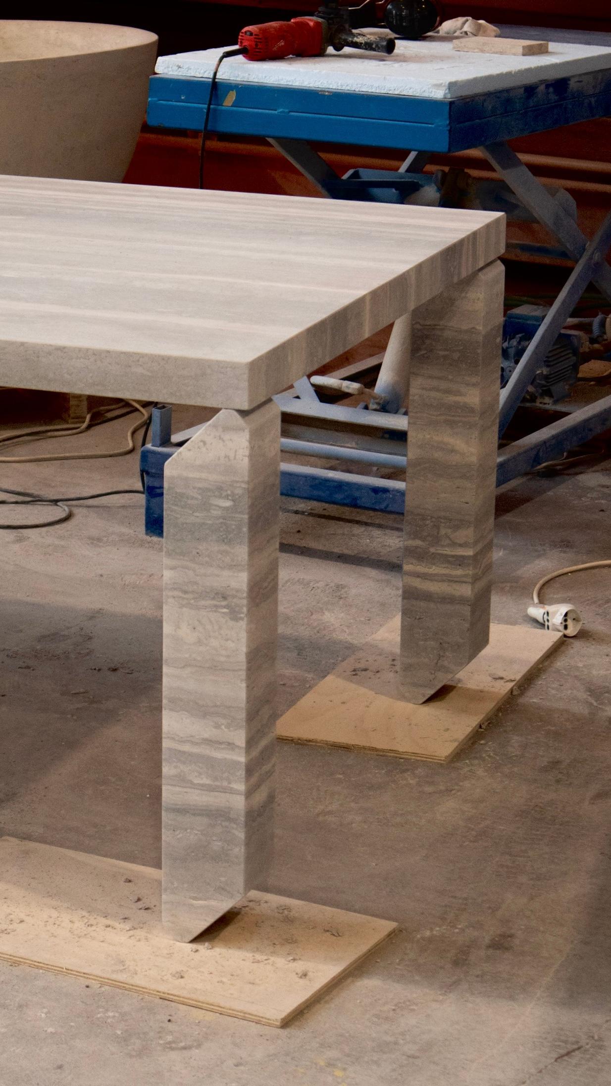 Tiptoe equilibrium marble dining table by dAM Atelier For Sale 8