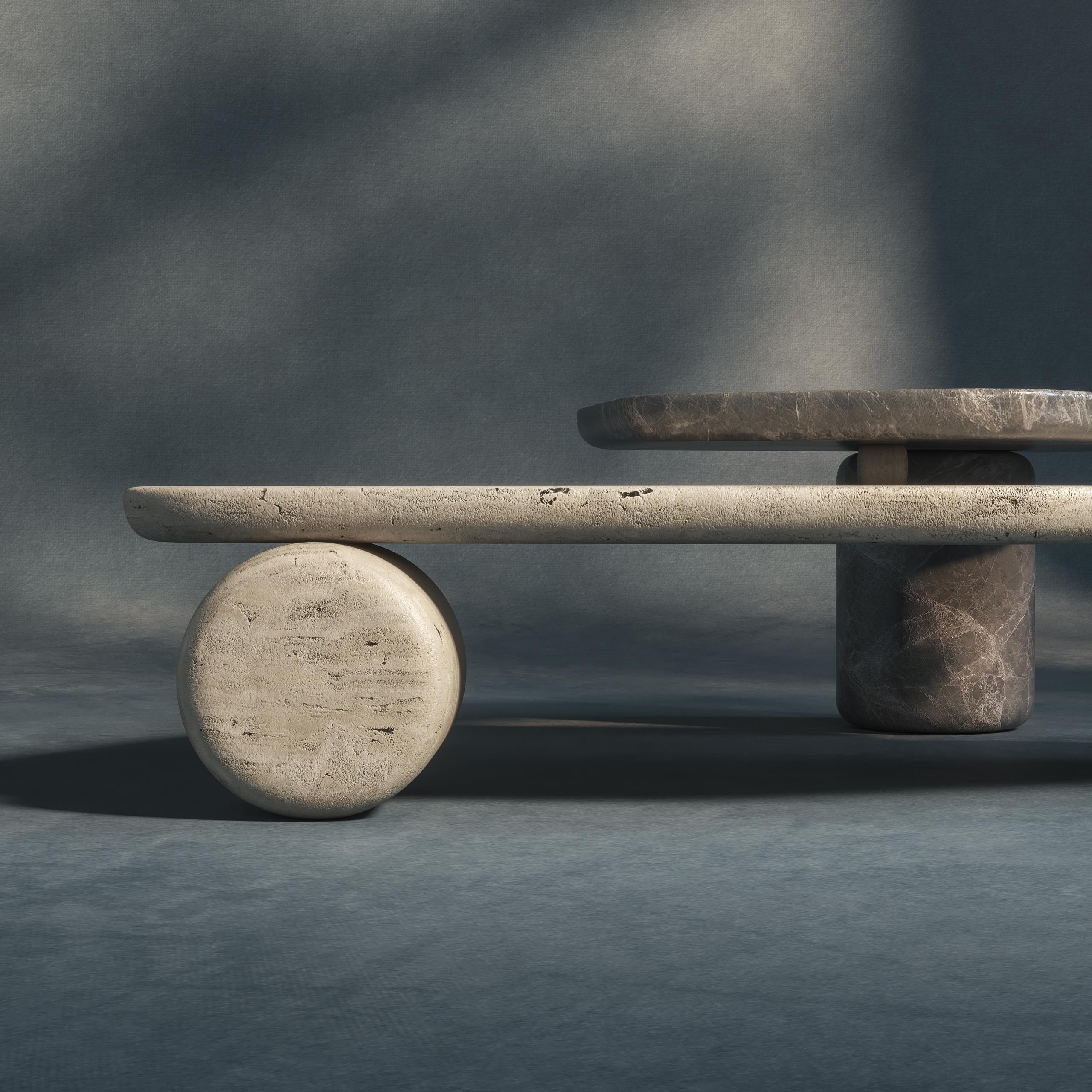 Lithoscape sculptural stone coffee table by dAM Atelier In New Condition For Sale In San Paolo D'argon, BG