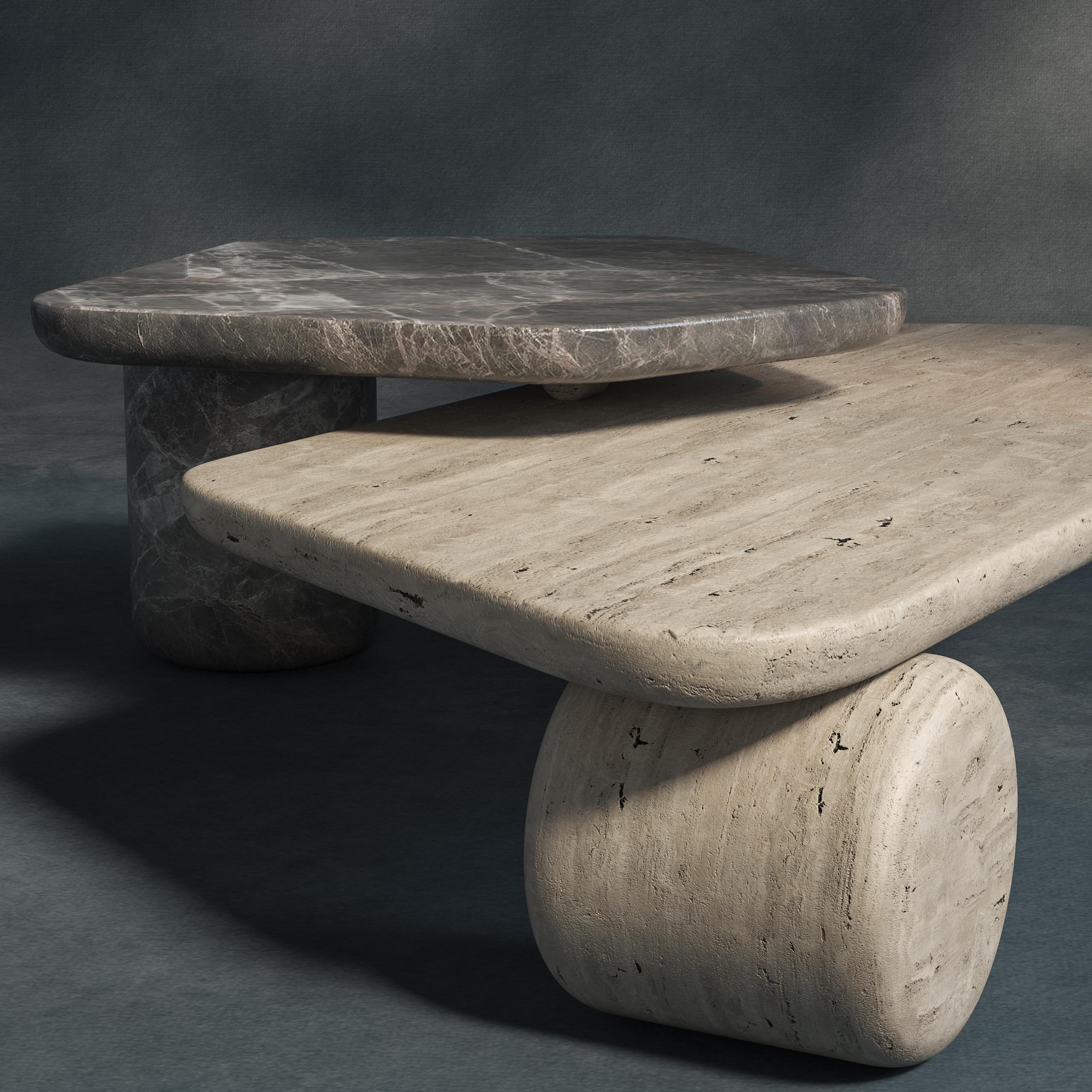 Contemporary Lithoscape sculptural stone coffee table by dAM Atelier For Sale