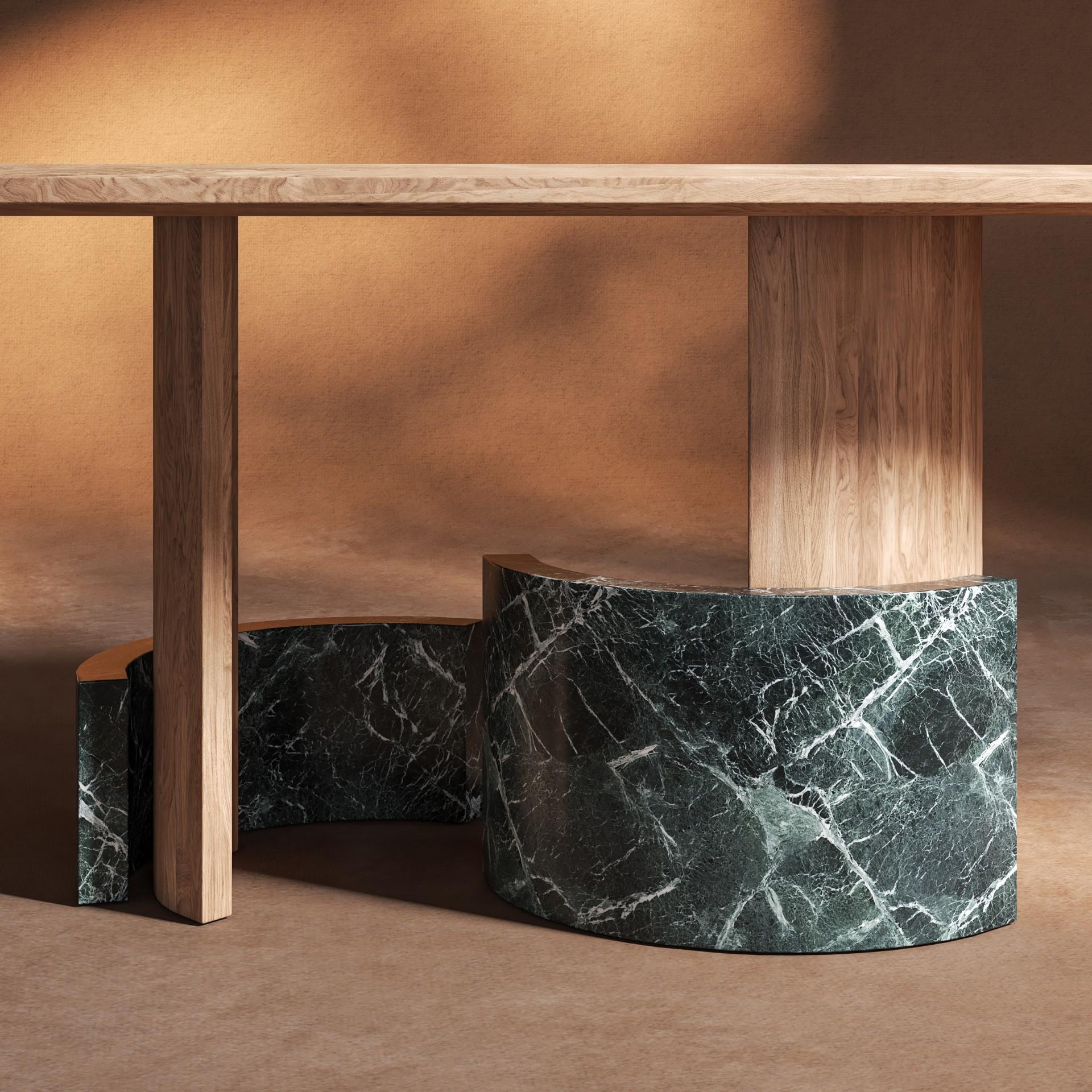 italien Table de salle à manger contemporaine sculpturale CC Ellipse par dAM Atelier en vente