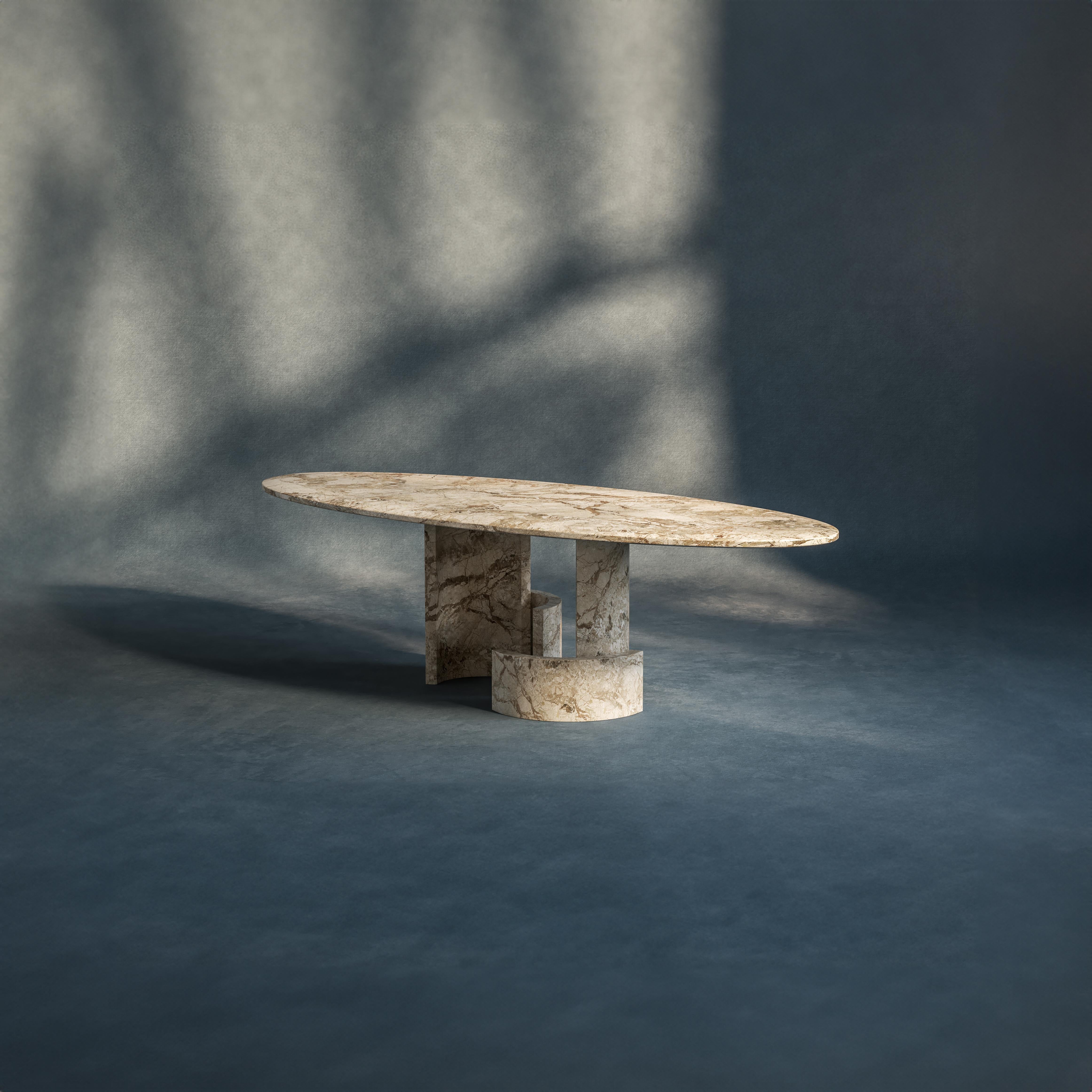 Sculpté Table de salle à manger contemporaine sculpturale CC Ellipse par dAM Atelier en vente