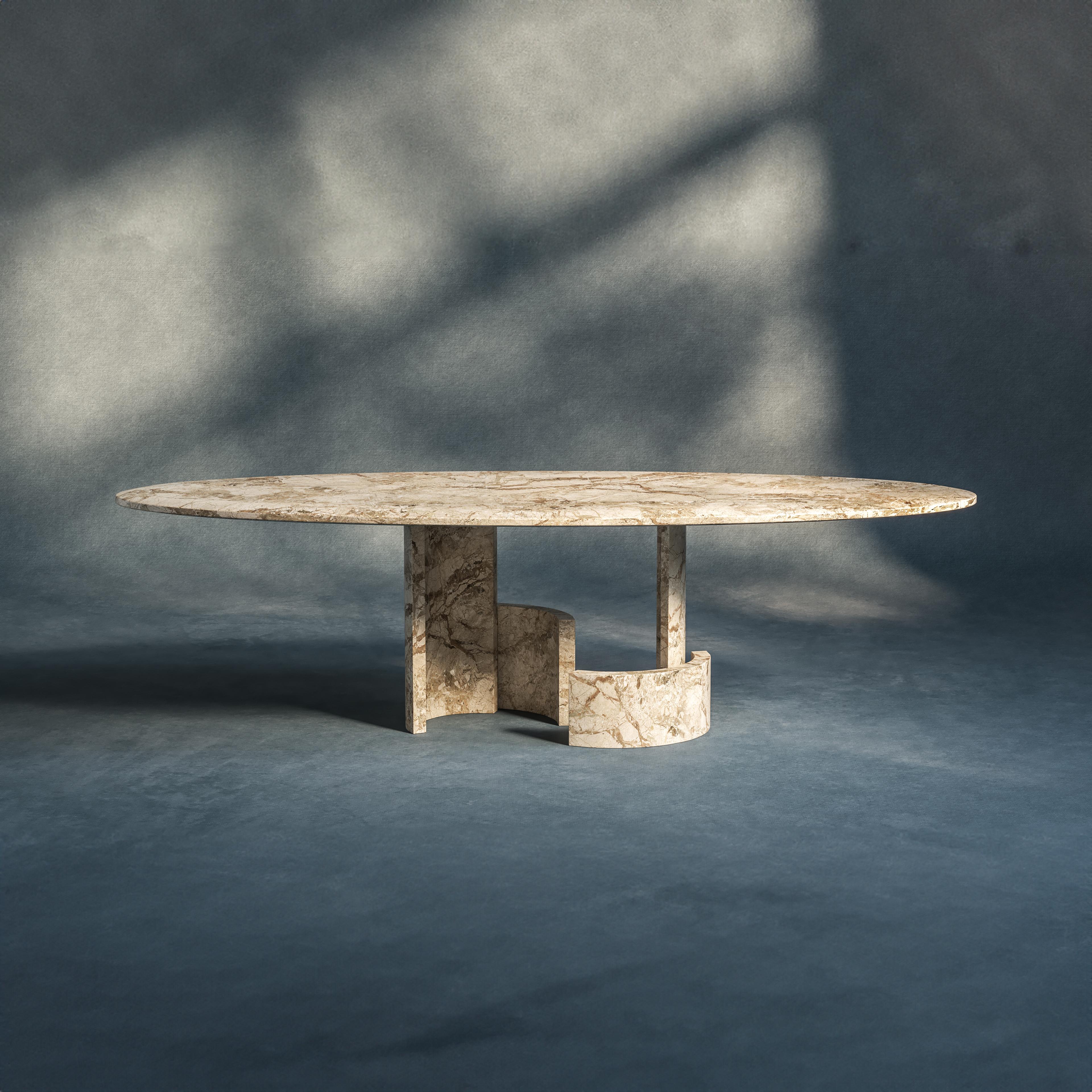 Table de salle à manger contemporaine sculpturale CC Ellipse par dAM Atelier Neuf - En vente à San Paolo D'argon, BG