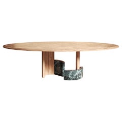 Table de salle à manger contemporaine sculpturale CC Ellipse par dAM Atelier