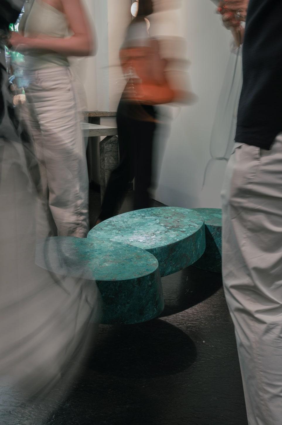 Pavè sculptural verdigris copper coffee table by dAM Atelier For Sale 2