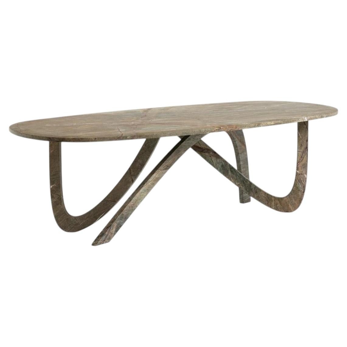Fleur sculptural contemporary marble dining table by dAM Atelier For Sale