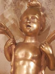 Set of Four 19th Century French Gilt Bronze Putti Sconces