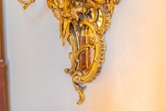 Ein sehr schönes und seltenes Paar großer Wandleuchten im Chinoiserie-Stil mit Spiegel, aus dem frühen 19. Jahrhundert