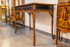 A very fine 19th century Bamboo and leather ladies writing desk