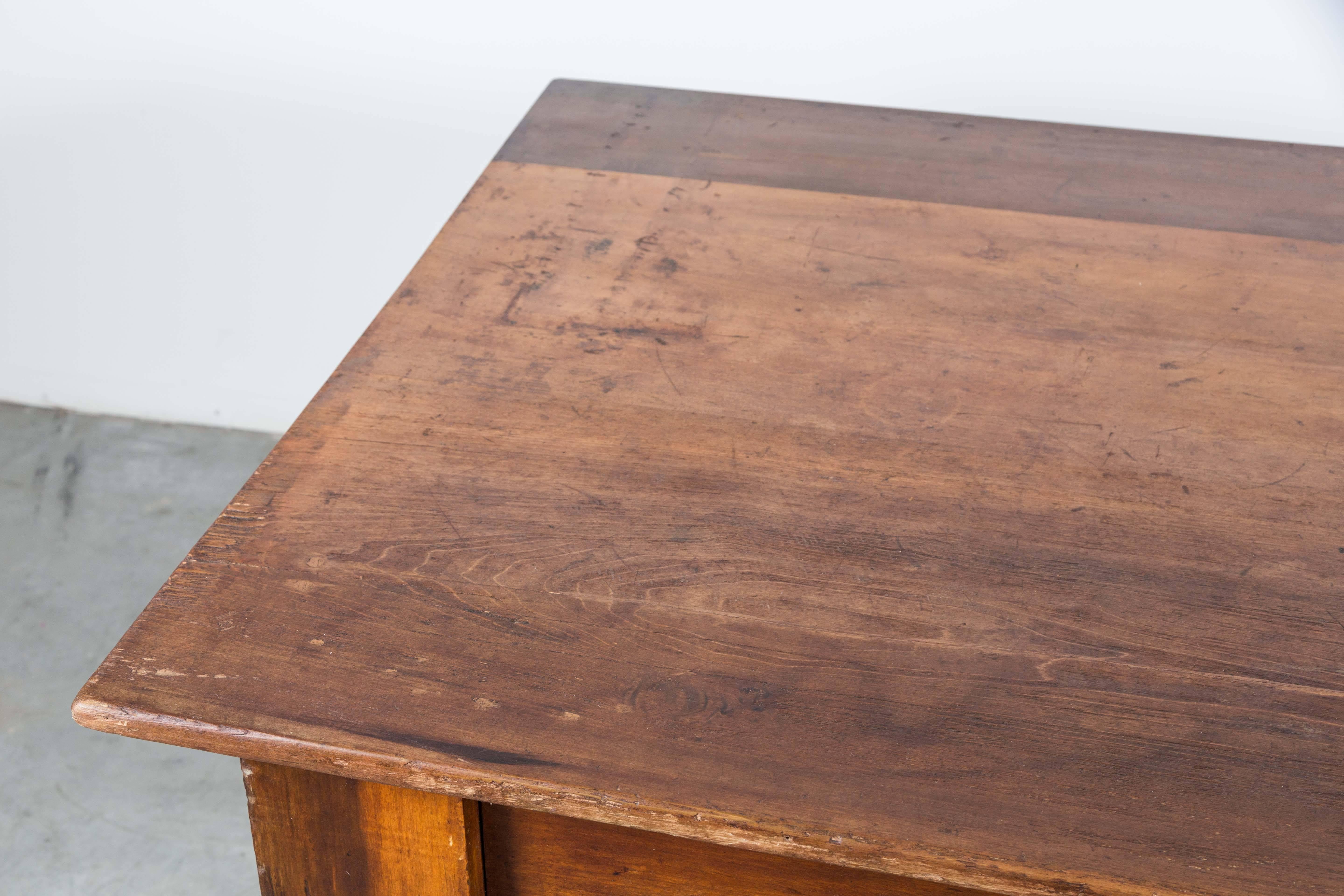 Late 19th Century Three-Drawer Harvest Table or Store Counter In Good Condition In Santa Monica, CA