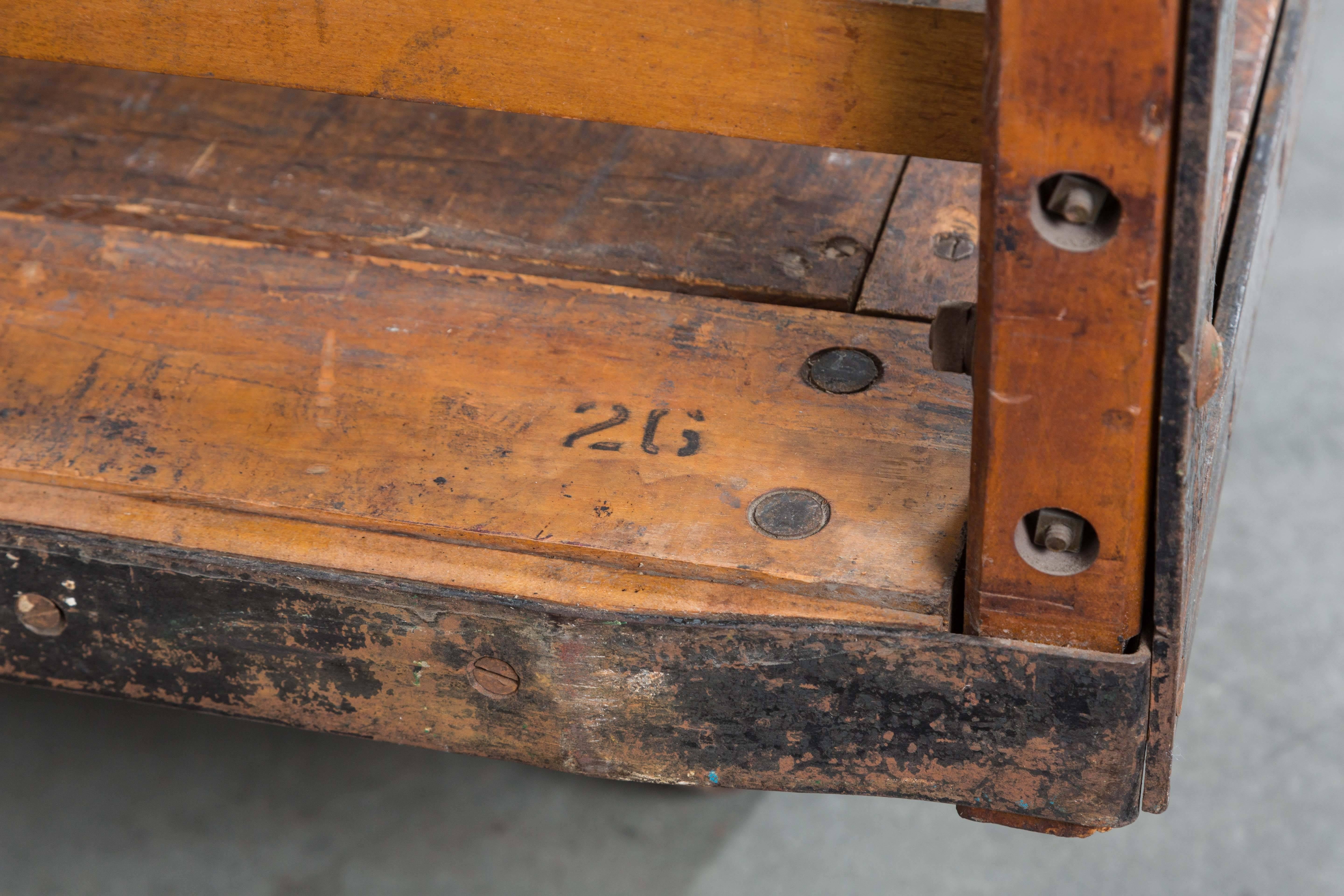 Iron Late 19th Century Midwestern Train Depot Luggage Cart