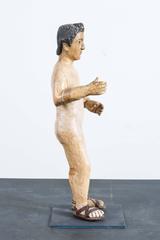 Late 19th Century Spanish Colonial Carved Santos with Glass Eyes