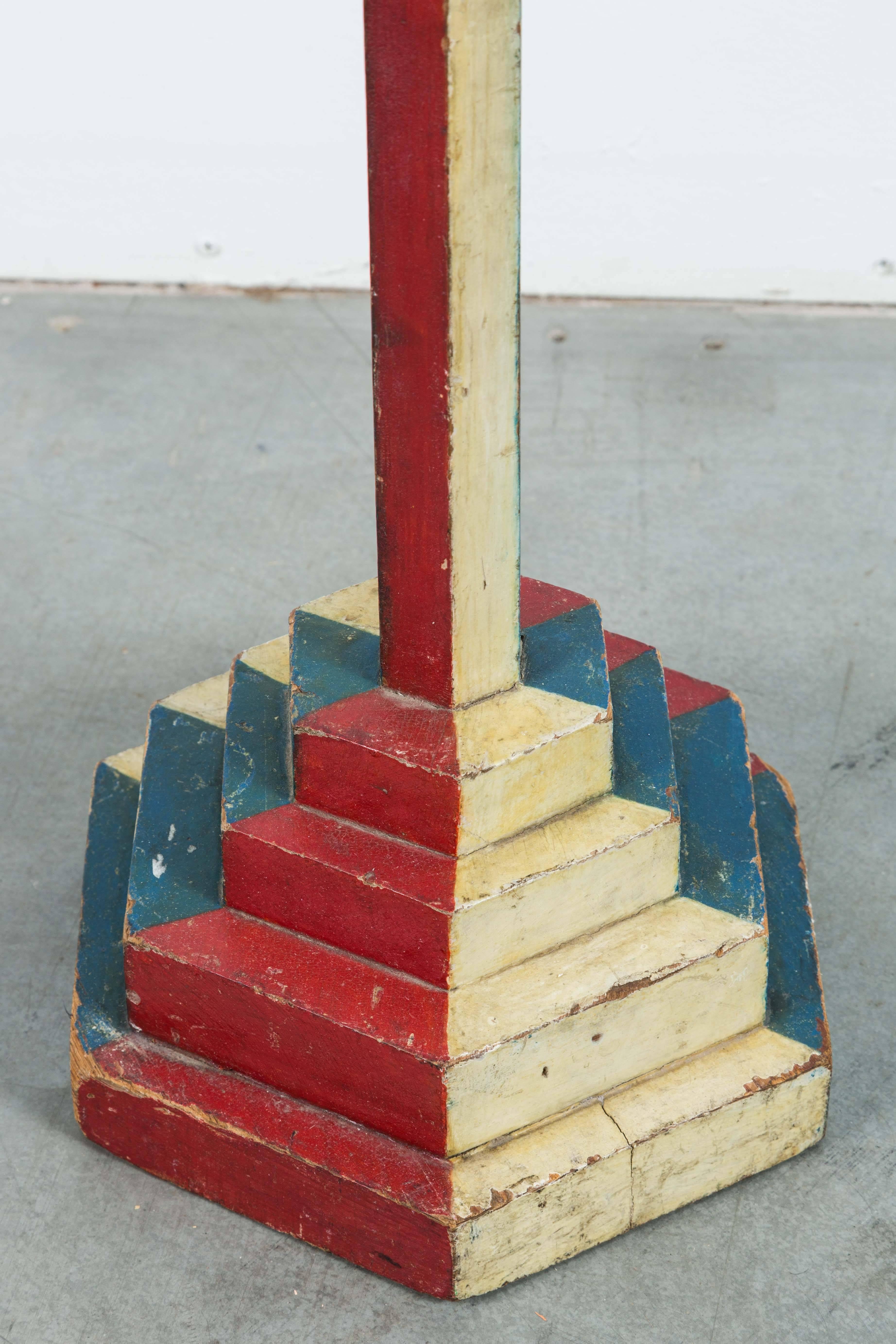 Carved Early 20th Century Masonic Arm & Hammer Square & Compass Folk Art Sign