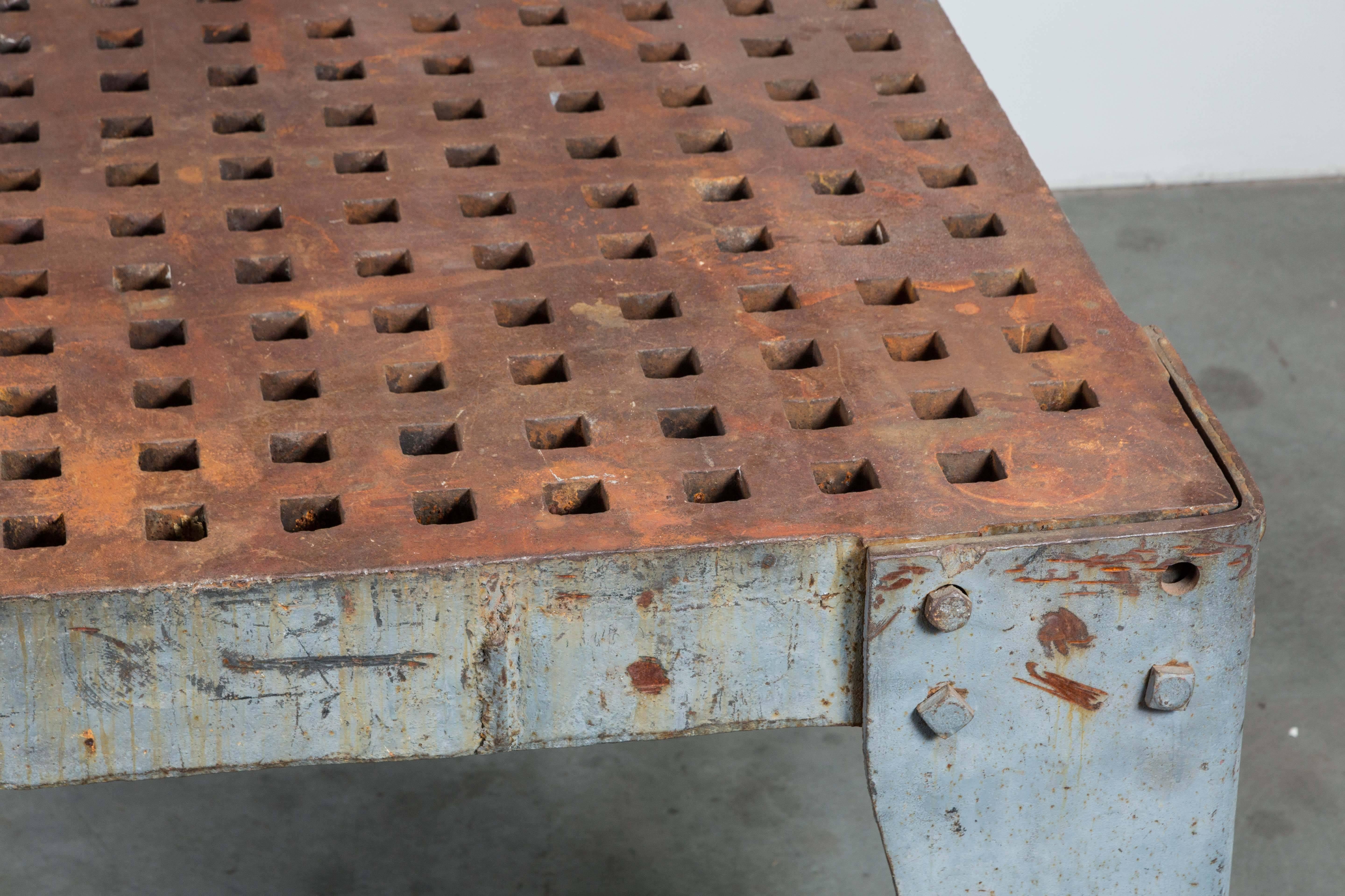 Cast Iron Vintage Industrial Welder's Table In Good Condition In Santa Monica, CA