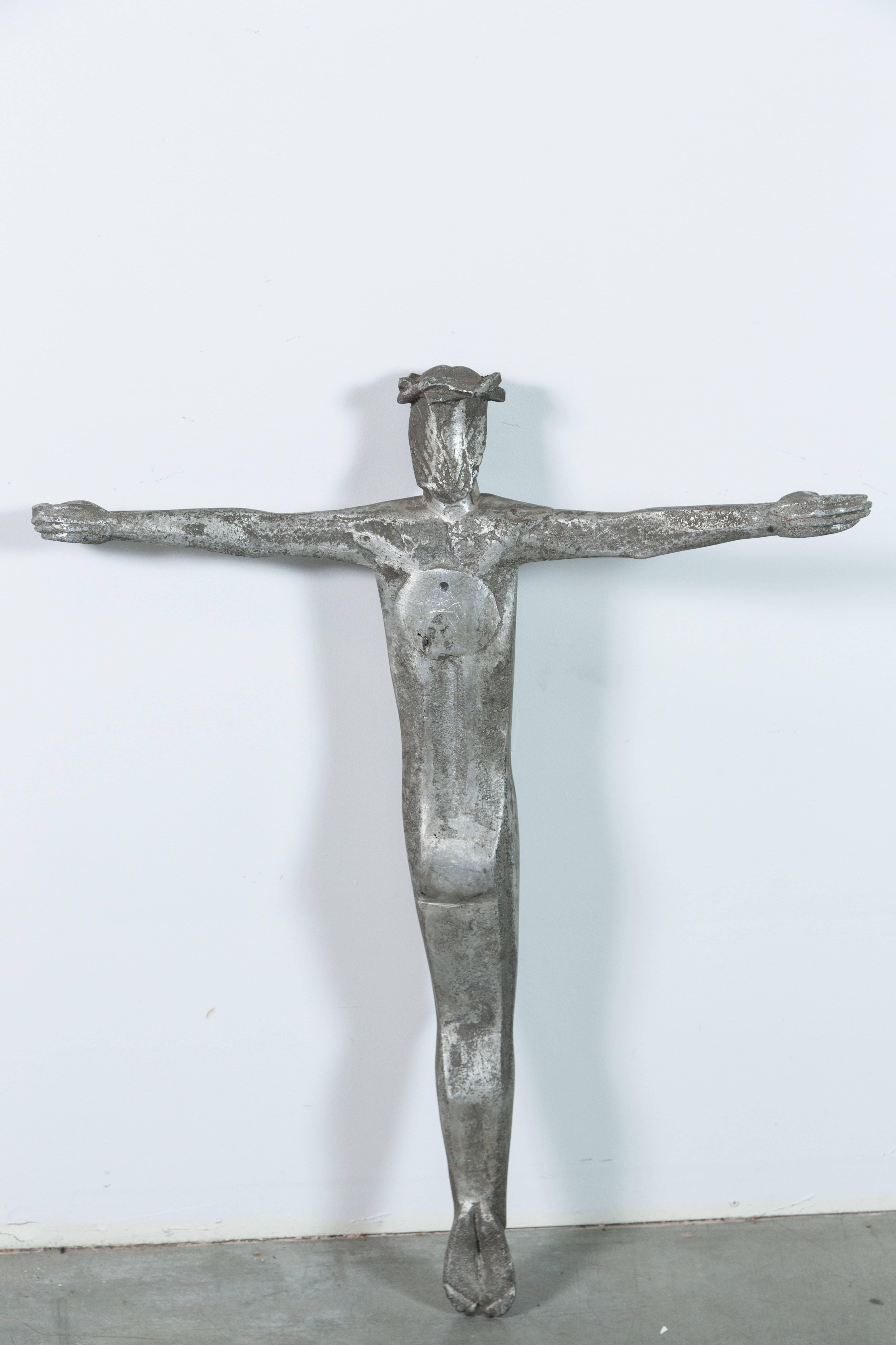 Abstract Cubist Iron American Church Crucifix For Sale 1