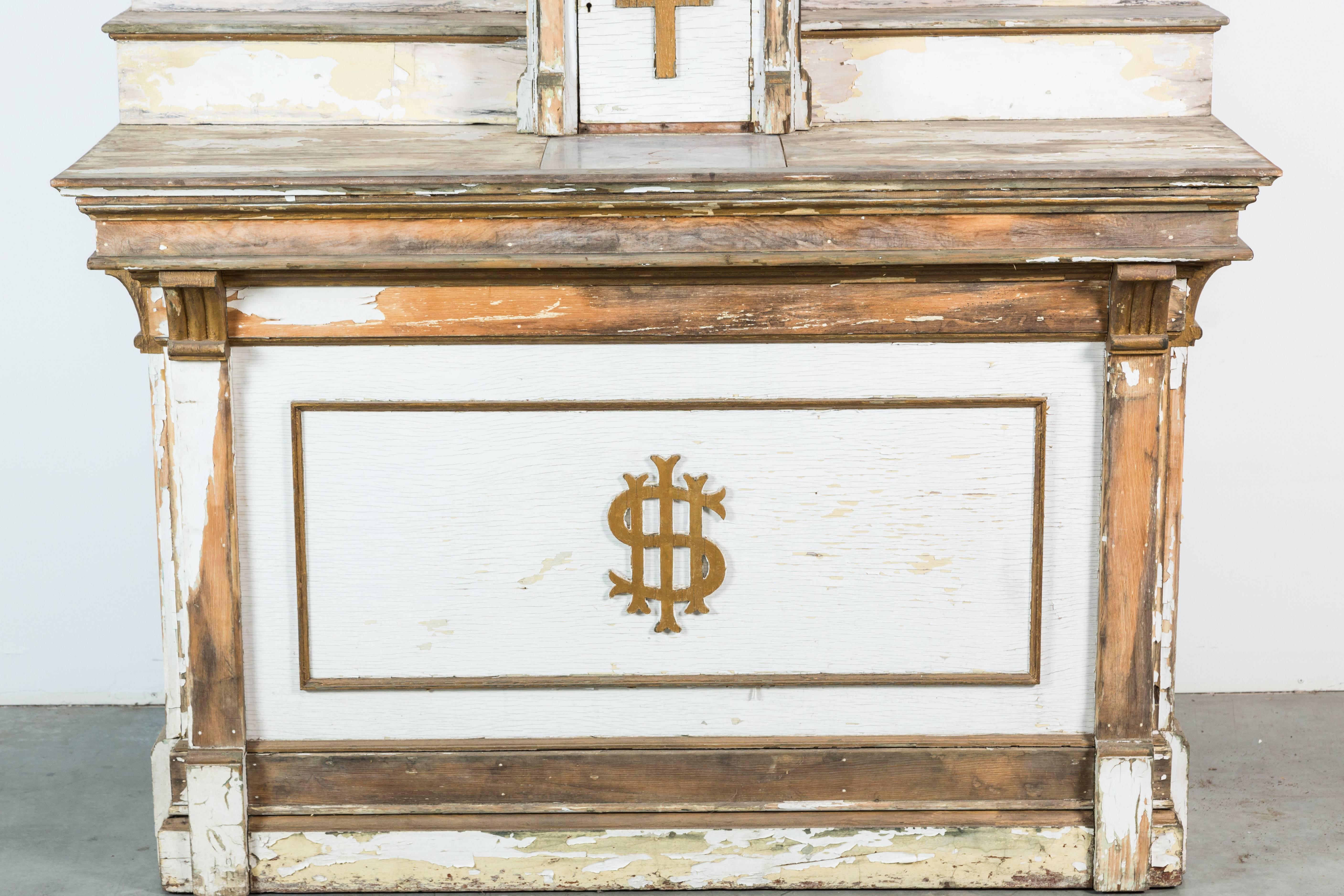 Canadian Early 20th Century Wood Church Folk Art Altar