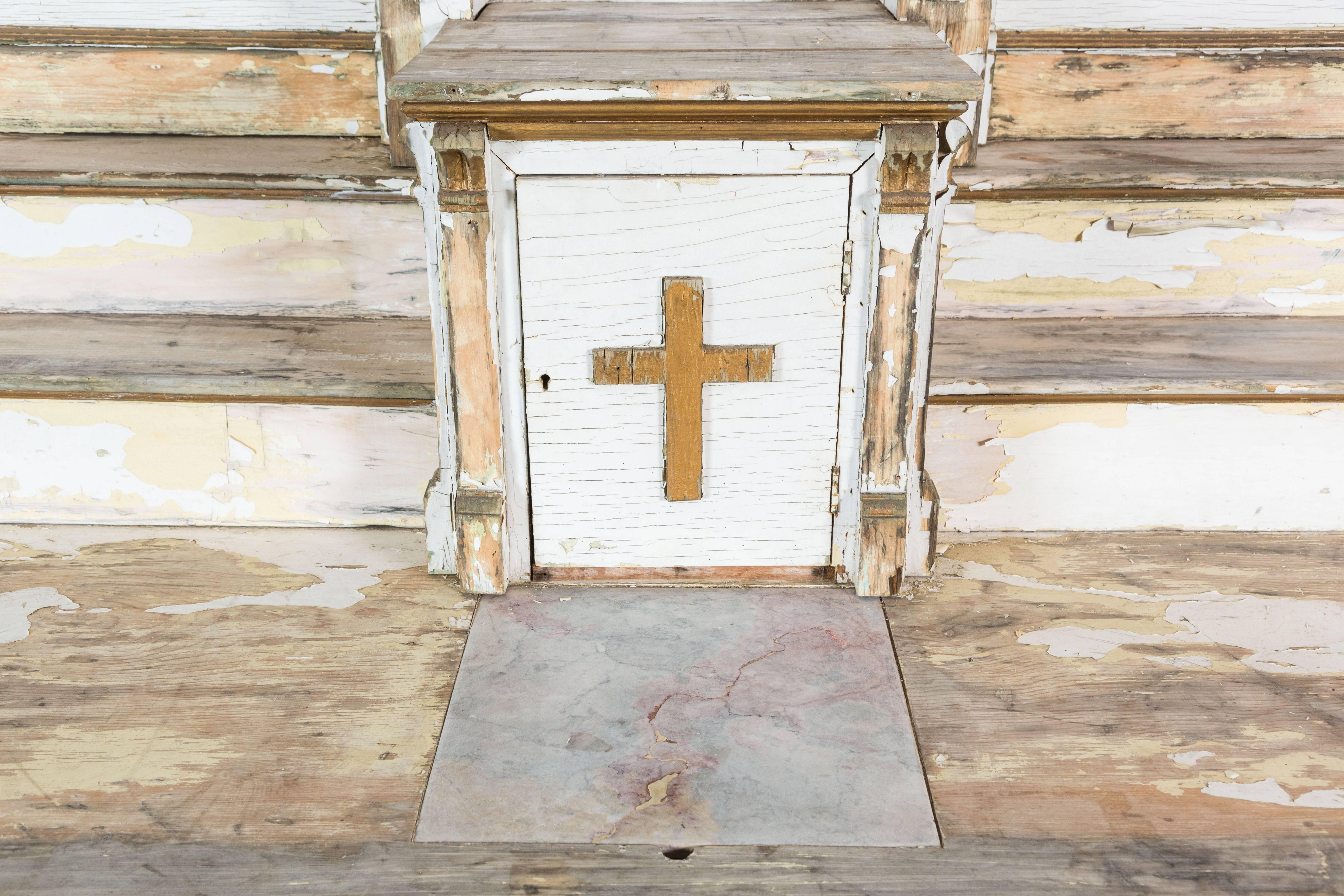 Early 20th Century Wood Church Folk Art Altar 1