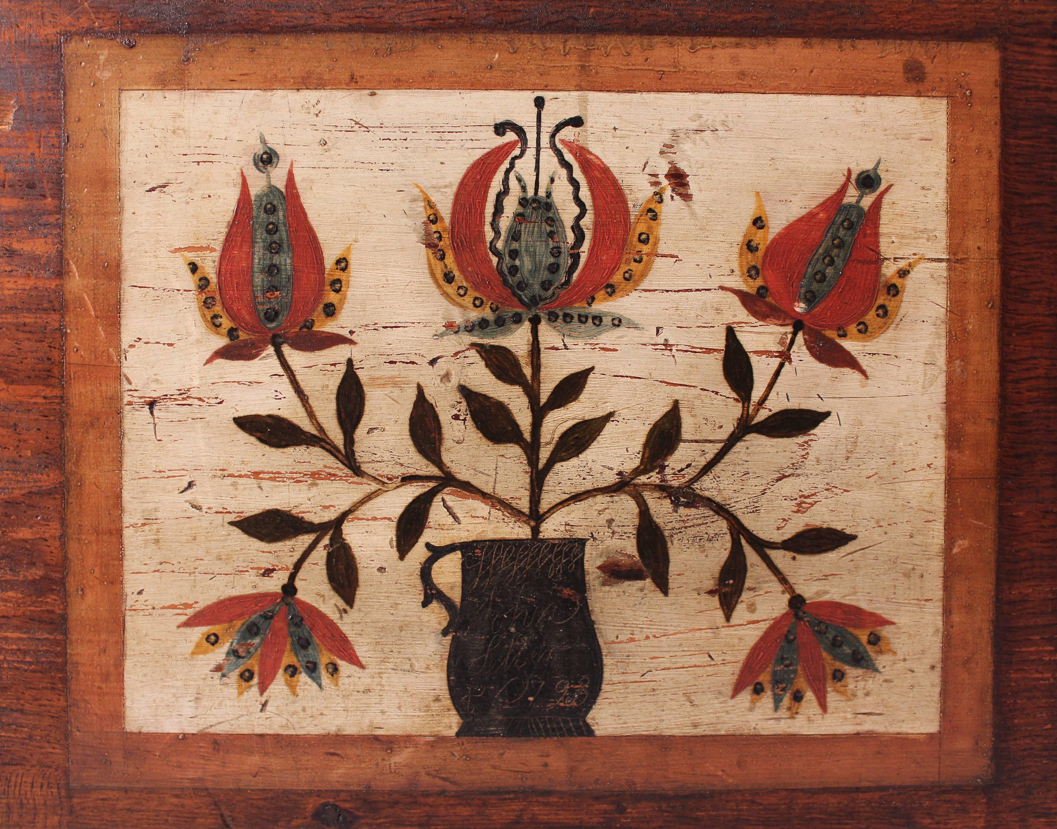 Late 18th Century Rare Painted Blanket Chest