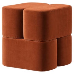 Pouf ORI de Hermhaus, revêtement en velours, style « mid-century modern », Turquie