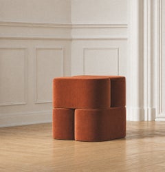 Pouf ORI de Hermhaus, revêtement en velours, style « mid-century modern », Turquie