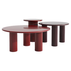 HOLA Tavolino da caffè Triplo Set Rosso Chiaro di Hermhaus