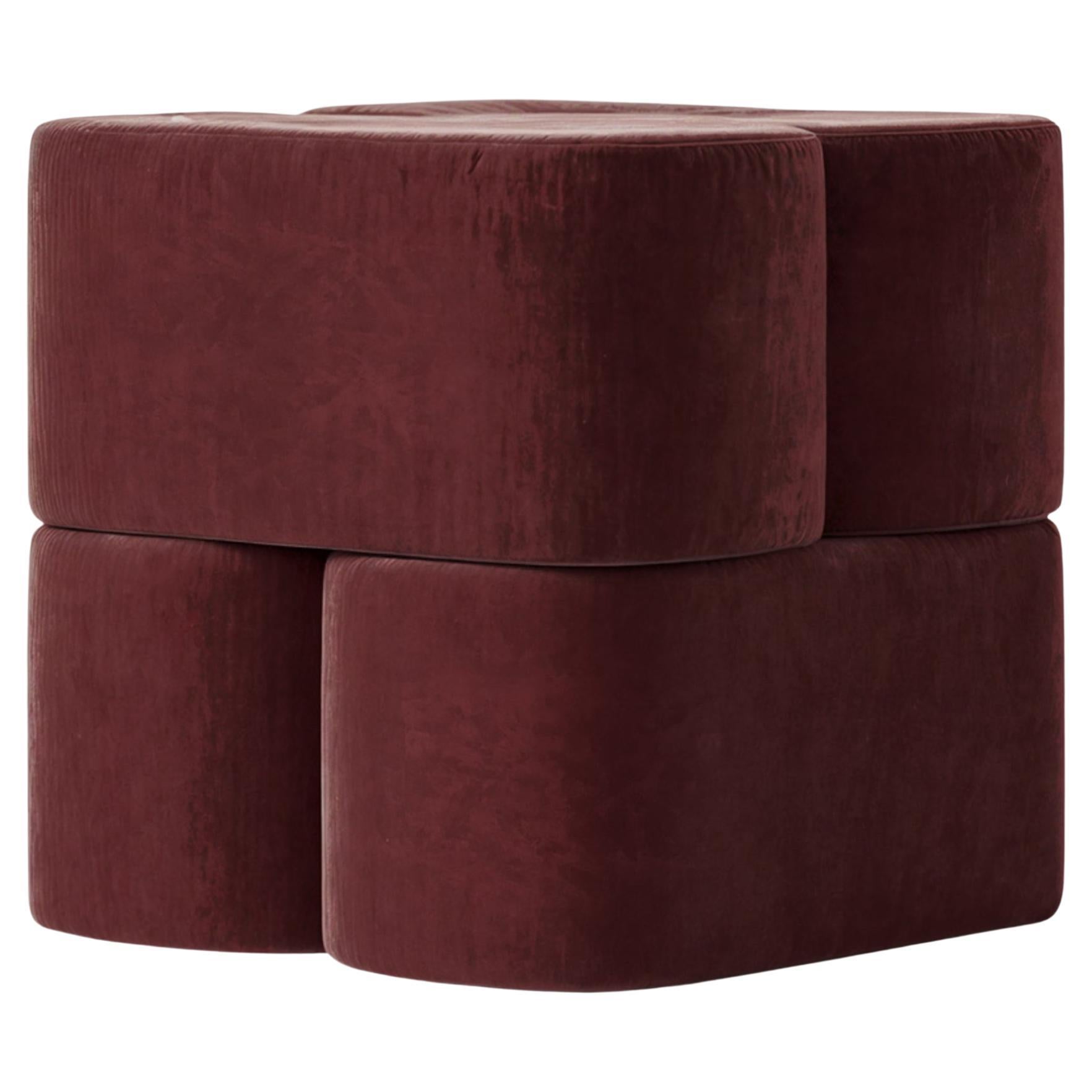 ORI Pouf Claret Red Velvet by Hermhaus – Modern Designer Pouf Inspired by Nature