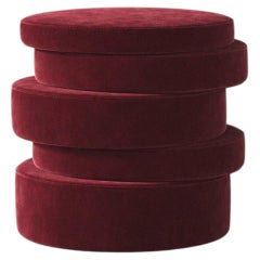 Ups Pouf Burgundy Velvet by Hermhaus – Modern Designer Pouf
