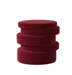 Ups Pouf Burgundy Velvet by Hermhaus – Modern Designer Pouf