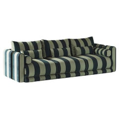 Kanz - Sofa grün-weiß gestreift (3er-Set) von Hermhaus