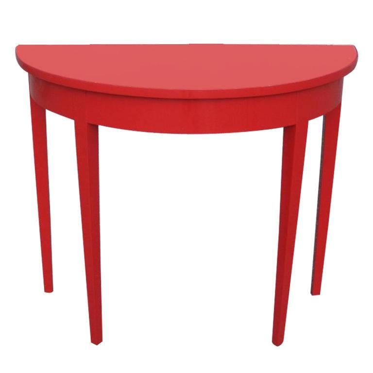 Floating Red Entry Console Table