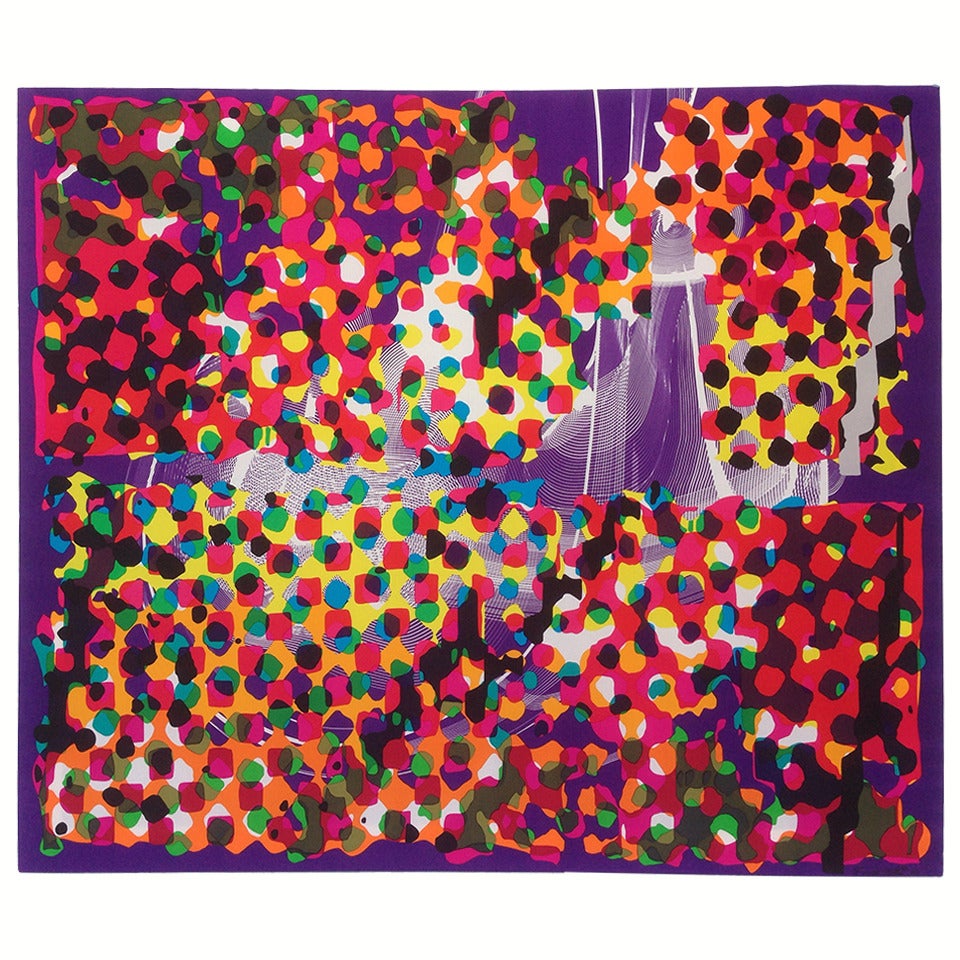 Frank Stella Signed Mounted Scarf For Sale