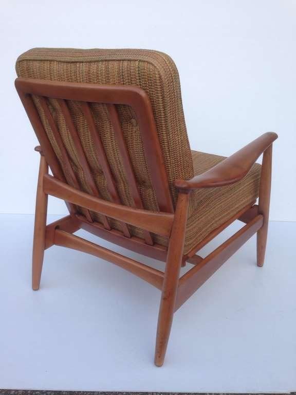 Danish Adjustable Reclining Chair in the style of Finn Juhl For Sale