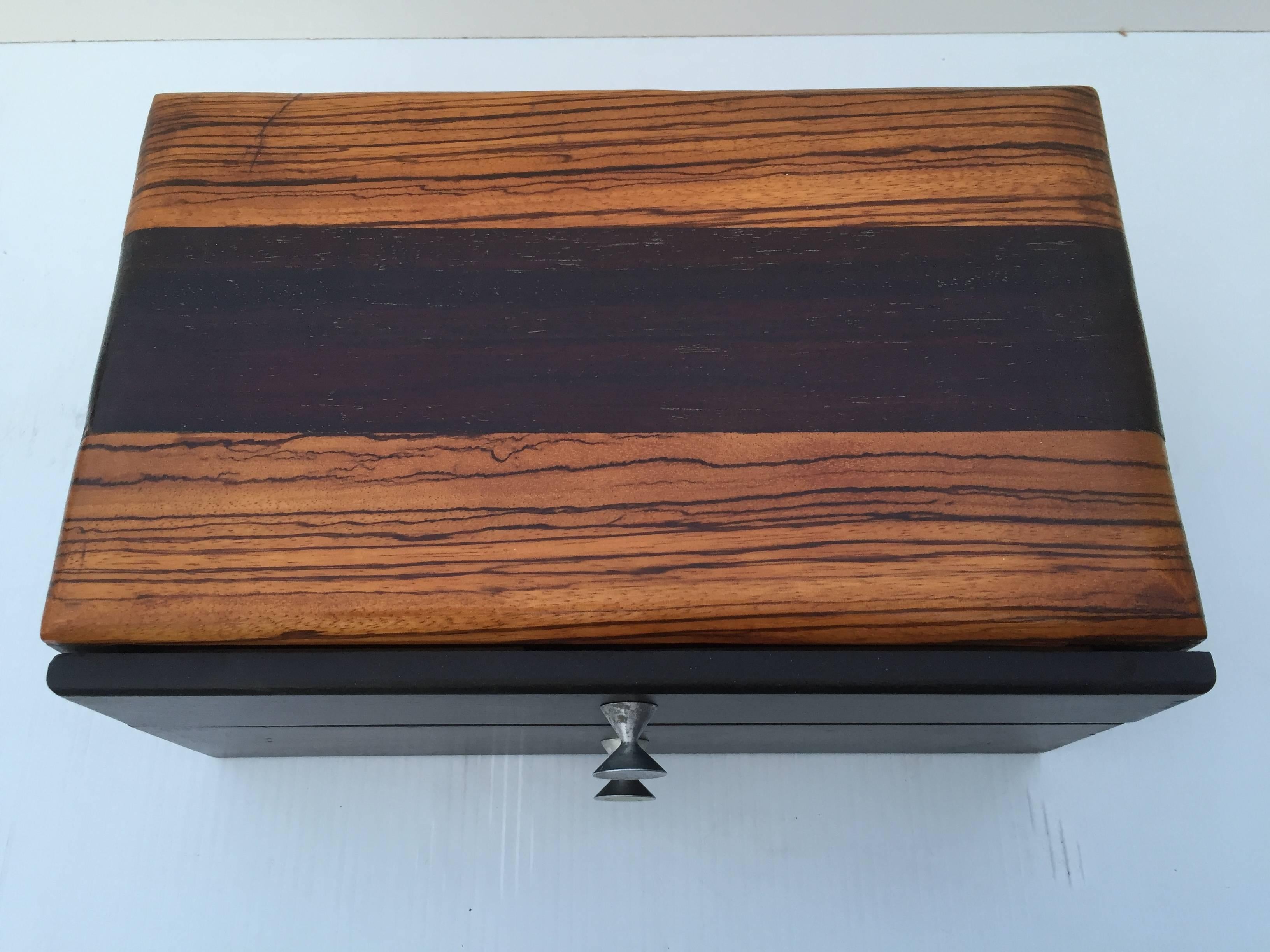 Mid-Century Modern Rosewood Jewelry Box  For Sale