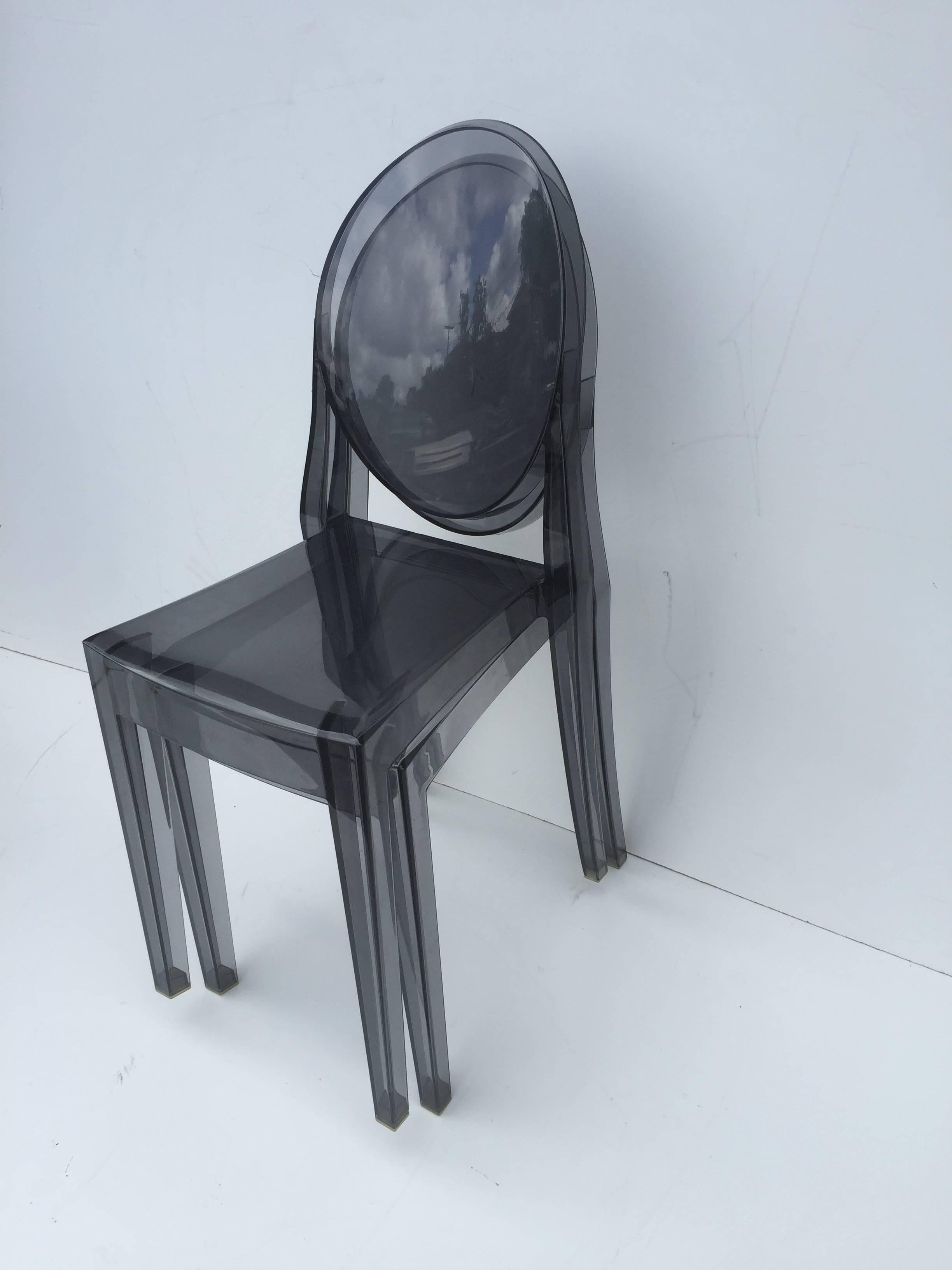Five Signed Lucite Ghost Chairs For Sale 1
