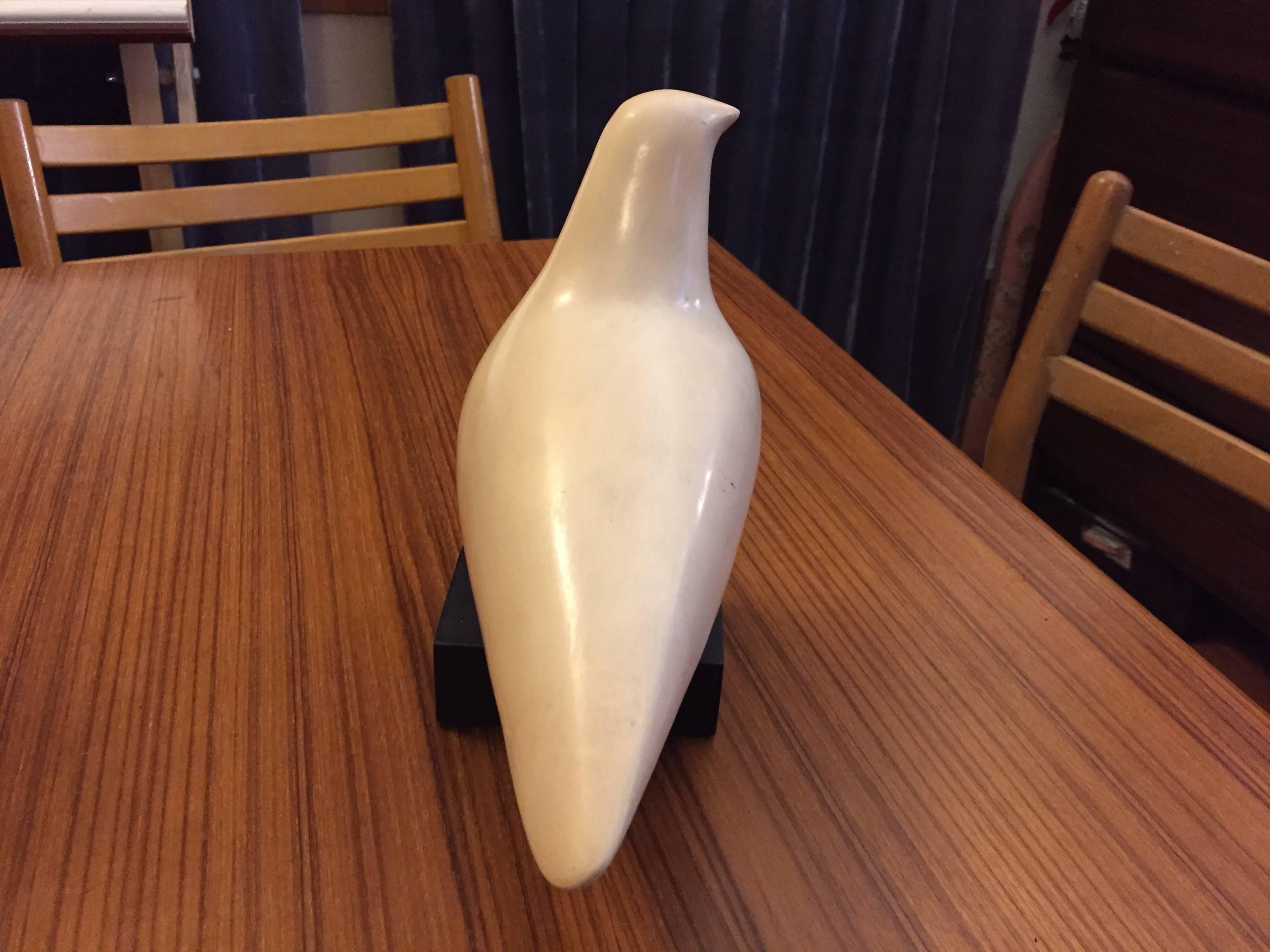 Mid-Century Modern Signed White Dove Sculpture after Cleo Hartwig For Sale