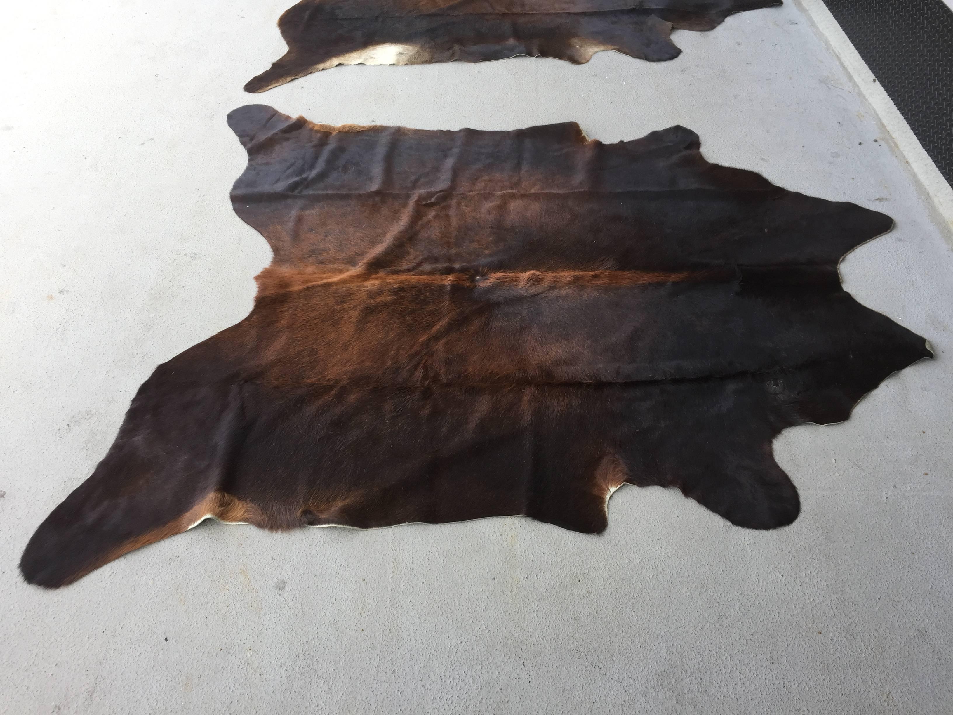 Pair of Large Cow Hides Carpets For Sale 3