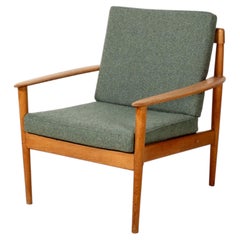 Grete Jalk PJ 56 Easy Chair in Oak for Poul Jeppesen, Denmark, 1950s