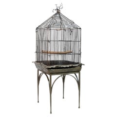 Rein Tupker Sculptural Solid Bronze & Steel Parrot Cage, 1995